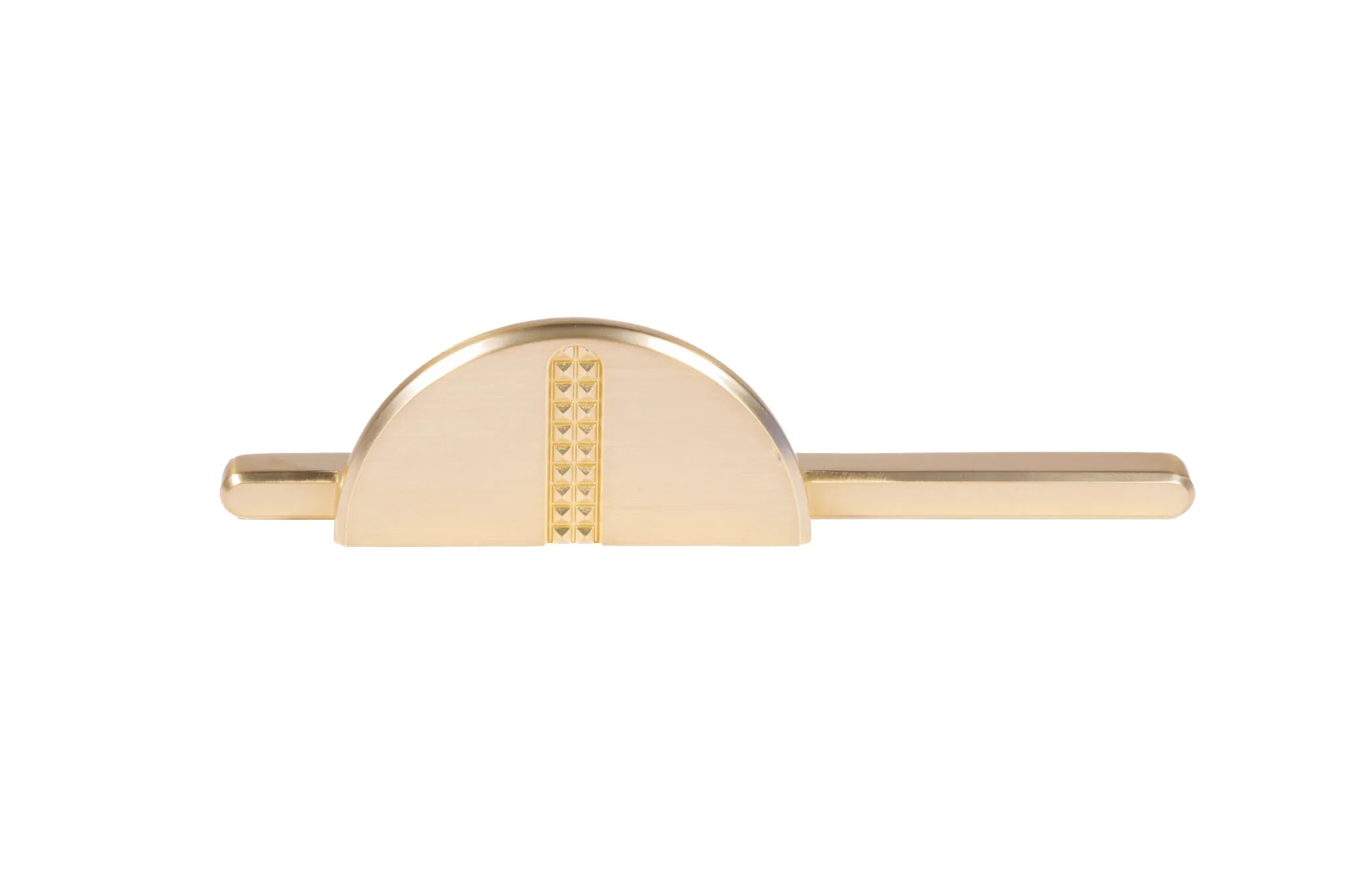 Mantara Noor Handle Z-0037 is a modern zinc handle in brushed gold finish, ideal for kitchen and dresser drawers.