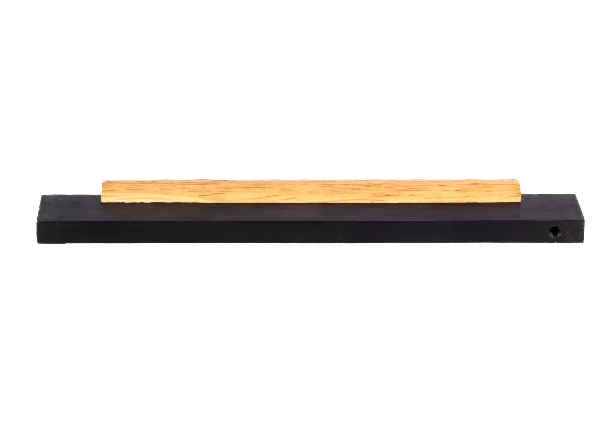 Mantara Oakley Handle W-0033 is a modern zinc alloy and beech wood handle in black, ideal for kitchen and dresser drawers.