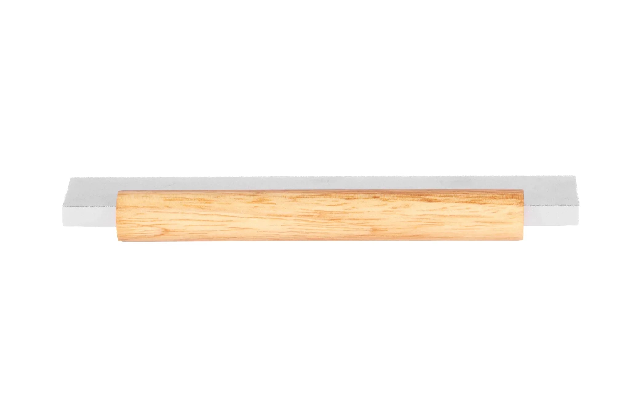 Mantara Oakley Handle W-0033 is a modern zinc alloy and beech wood handle in silver ideal for kitchen and dresser drawers.