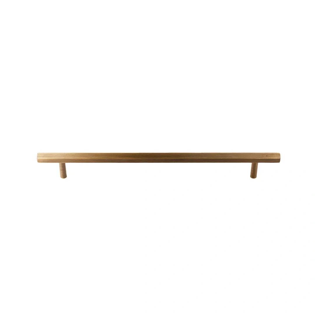 The Mantara B-0052 Oblivion T-Bar Handle is a modern solid brass handle in bronze, ideal for cabinets and kitchens.
