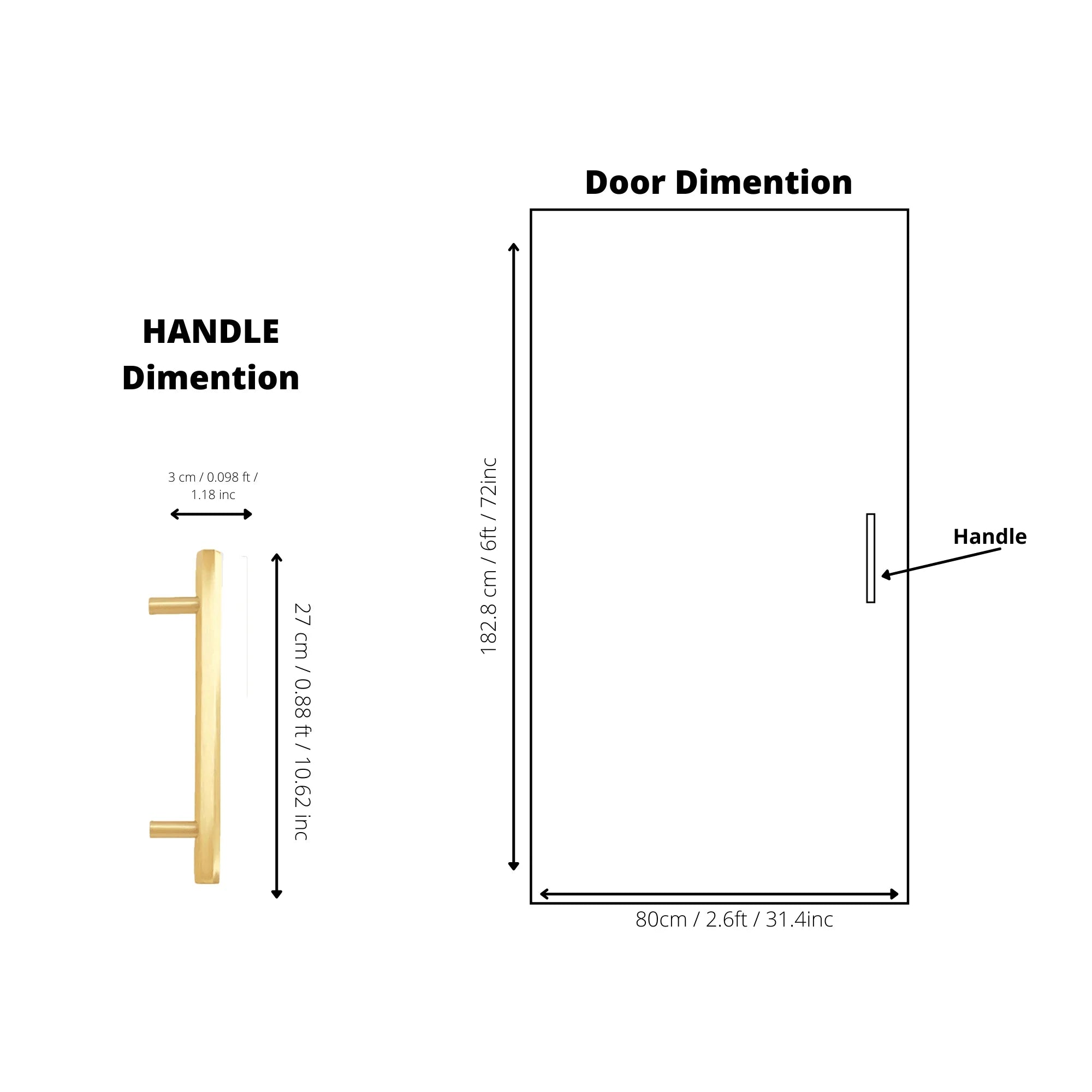 The Mantara B-0052 Oblivion T-Bar Handle is a modern solid brass handle in matte black, gold, and bronze, ideal for cabinets, kitchens, bedrooms, and drawers.