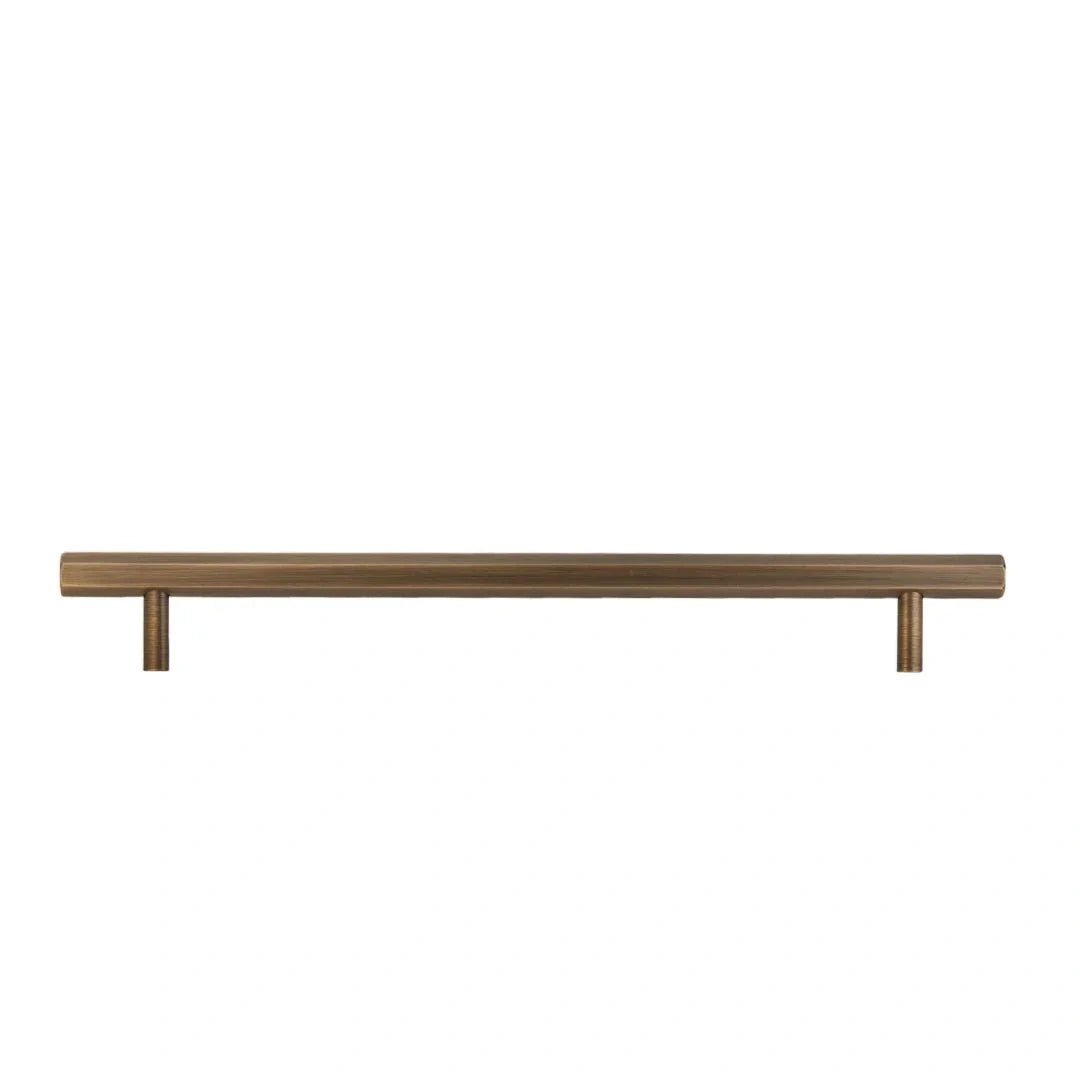 The Mantara B-0052 Oblivion T-Bar Handle is a modern solid brass handle in bronze, ideal for cabinets and kitchens.