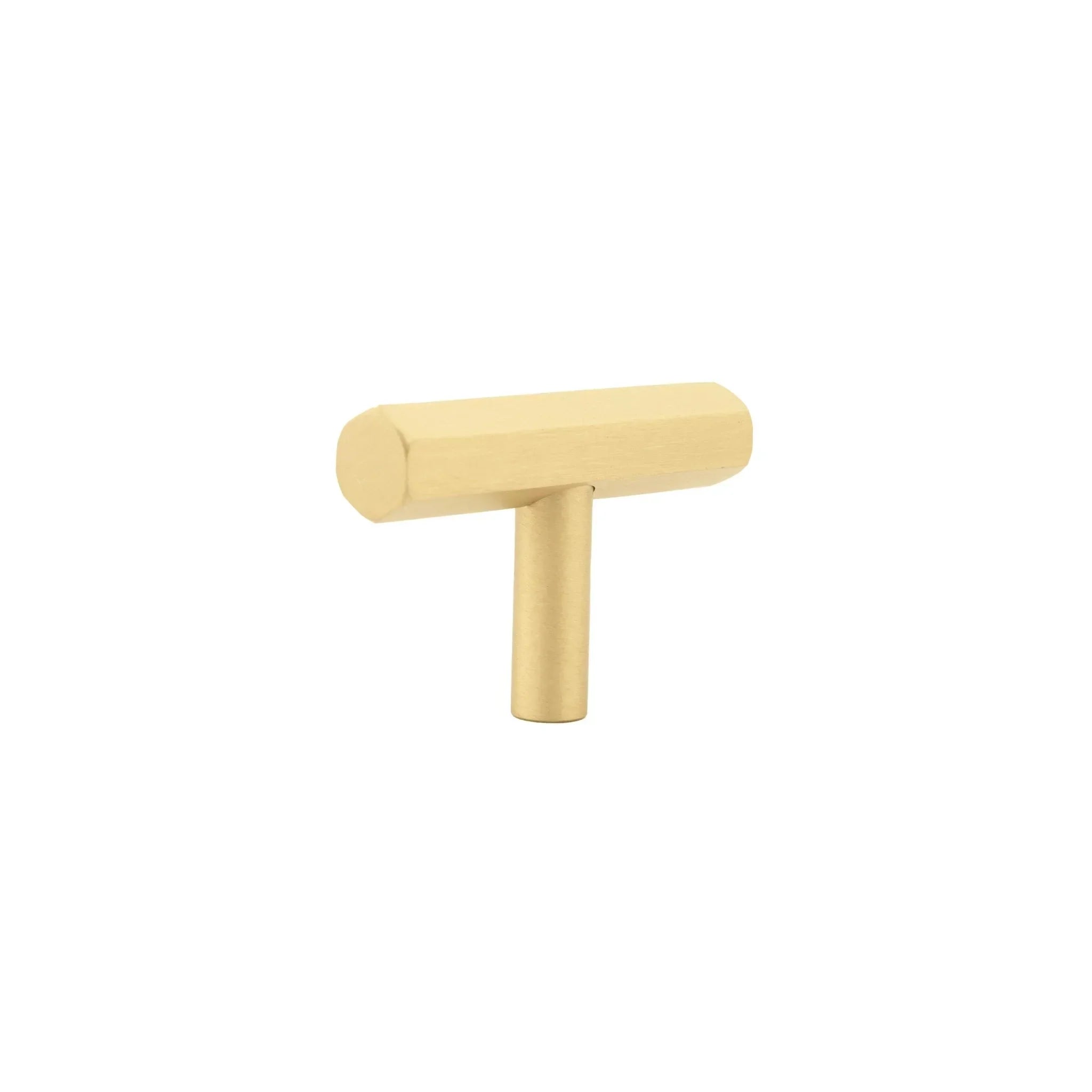 The Mantara B-0052 Oblivion T-Bar Handle is a modern solid brass handle in matte black, gold, and bronze, ideal for cabinets, kitchens, bedrooms, and drawers.