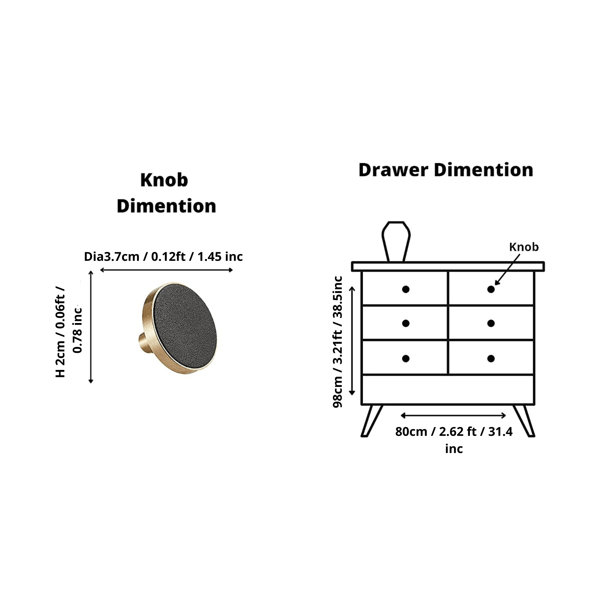 The Mantara L-0004-DIS Obsidian Knob is a modern brass and leather knob in black, ideal for wardrobes, kitchens, and cabinets.