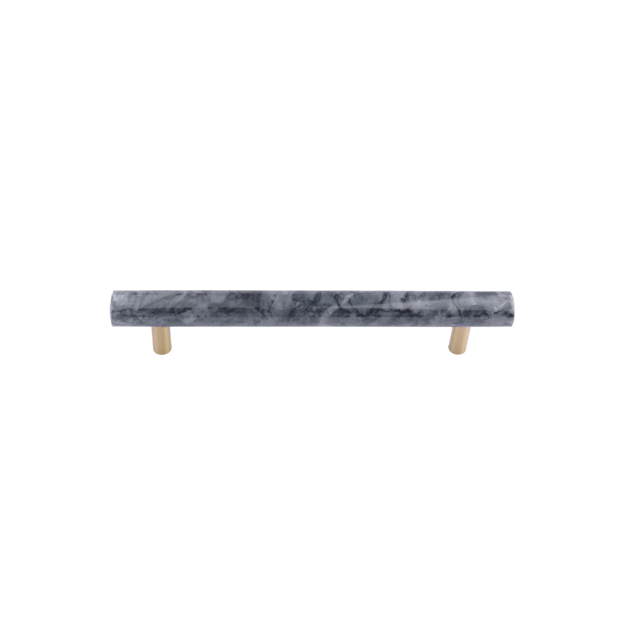 The Mantara M-0008-128 Onyx Handle is a modern marble and brass handle in black, ideal for wardrobes and cabinets.