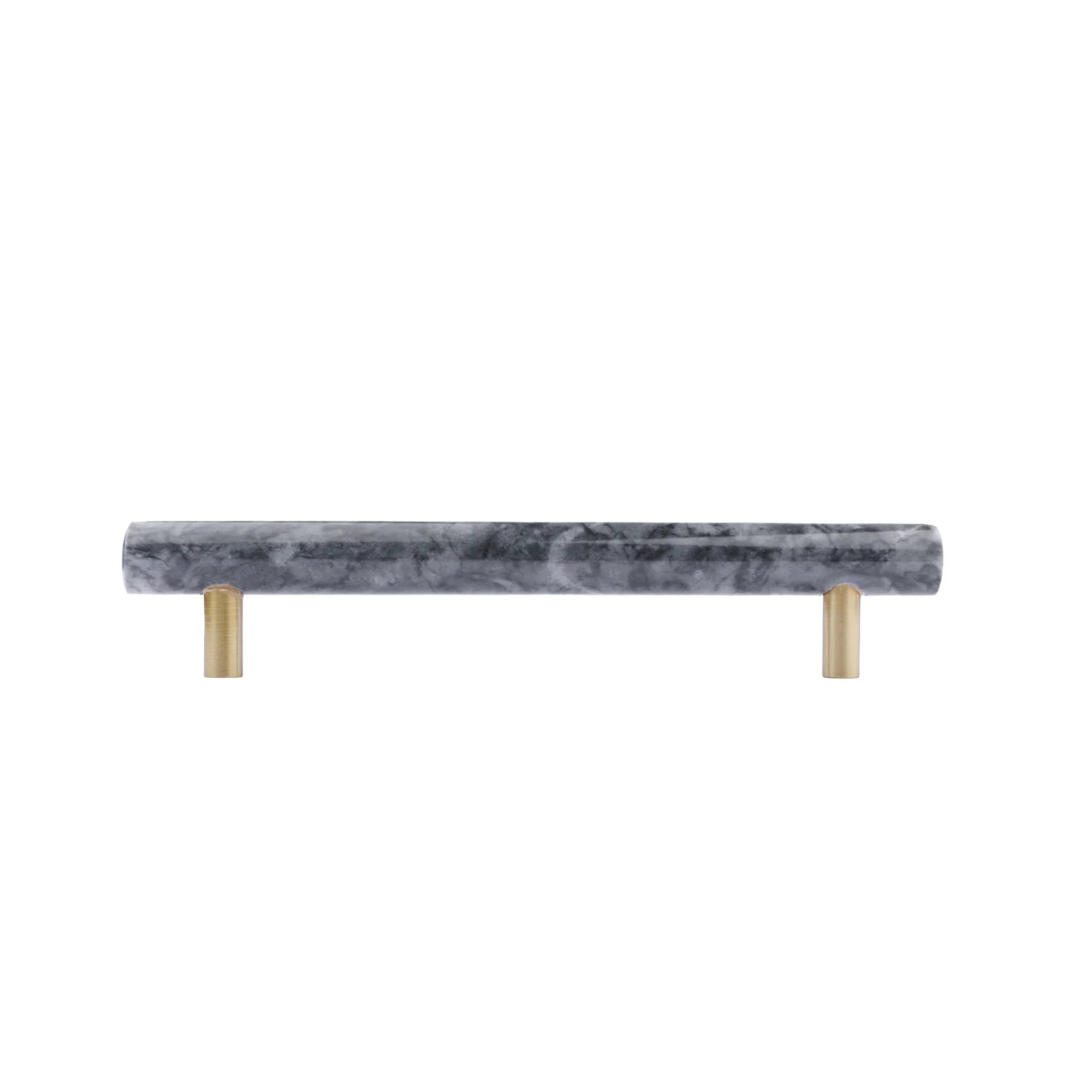 The Mantara M-0008-128 Onyx Handle is a modern marble and brass handle in black, ideal for wardrobes and cabinets.
