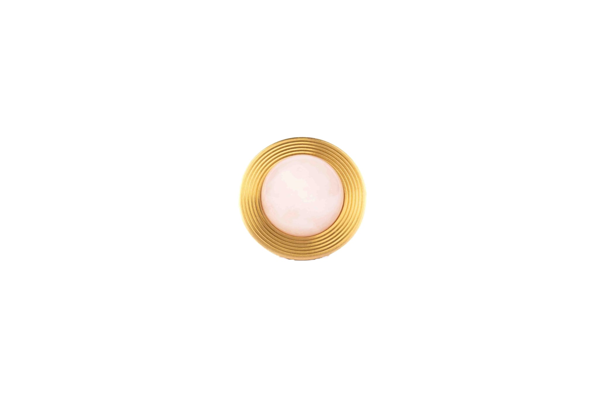 The Mantara C-0017 Opalia Knob is a modern crystal and brass knob pink, ideal for drawers and cabinets.