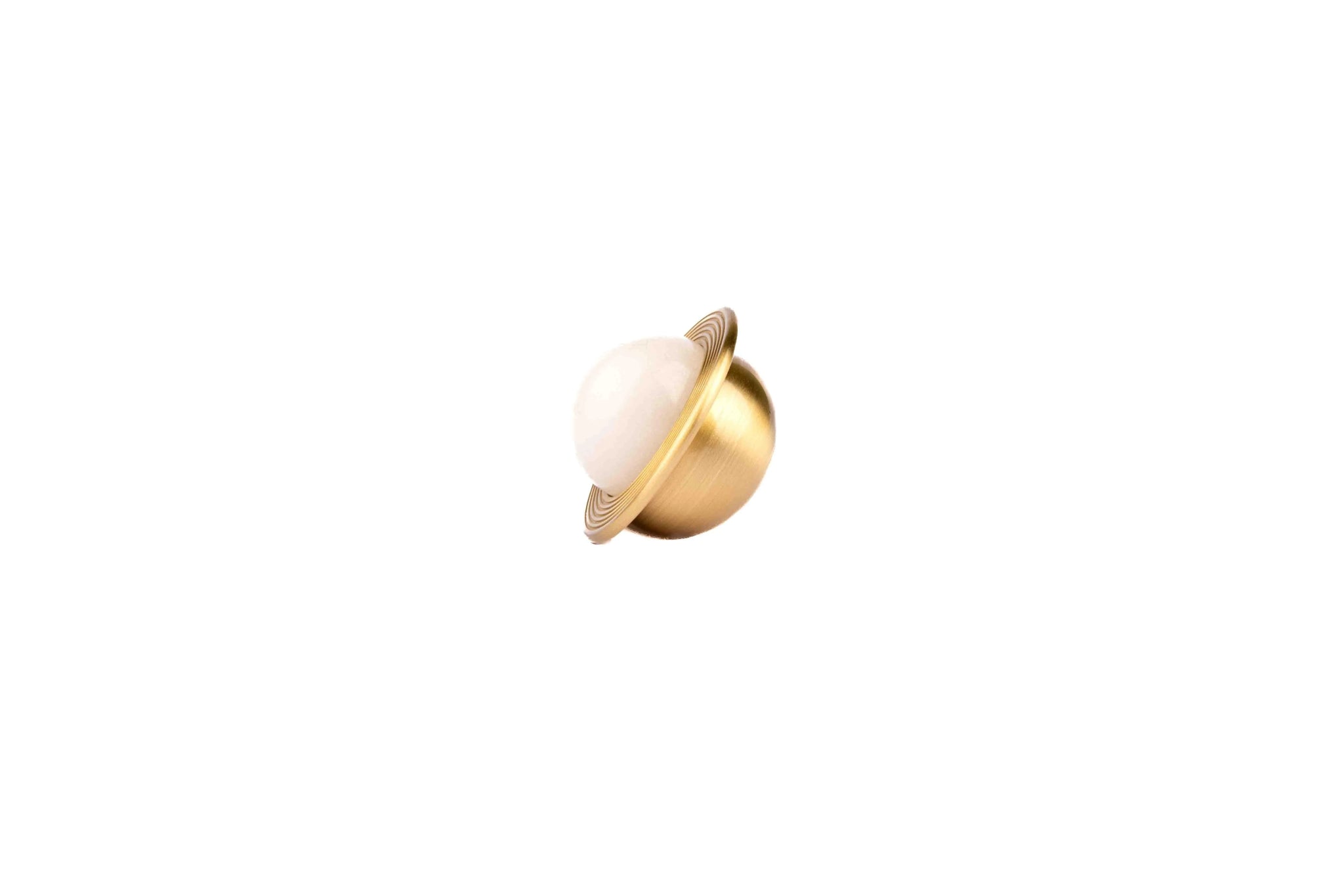 The Mantara C-0017 Opalia Knob is a modern crystal and brass knob white, ideal for drawers and cabinets.