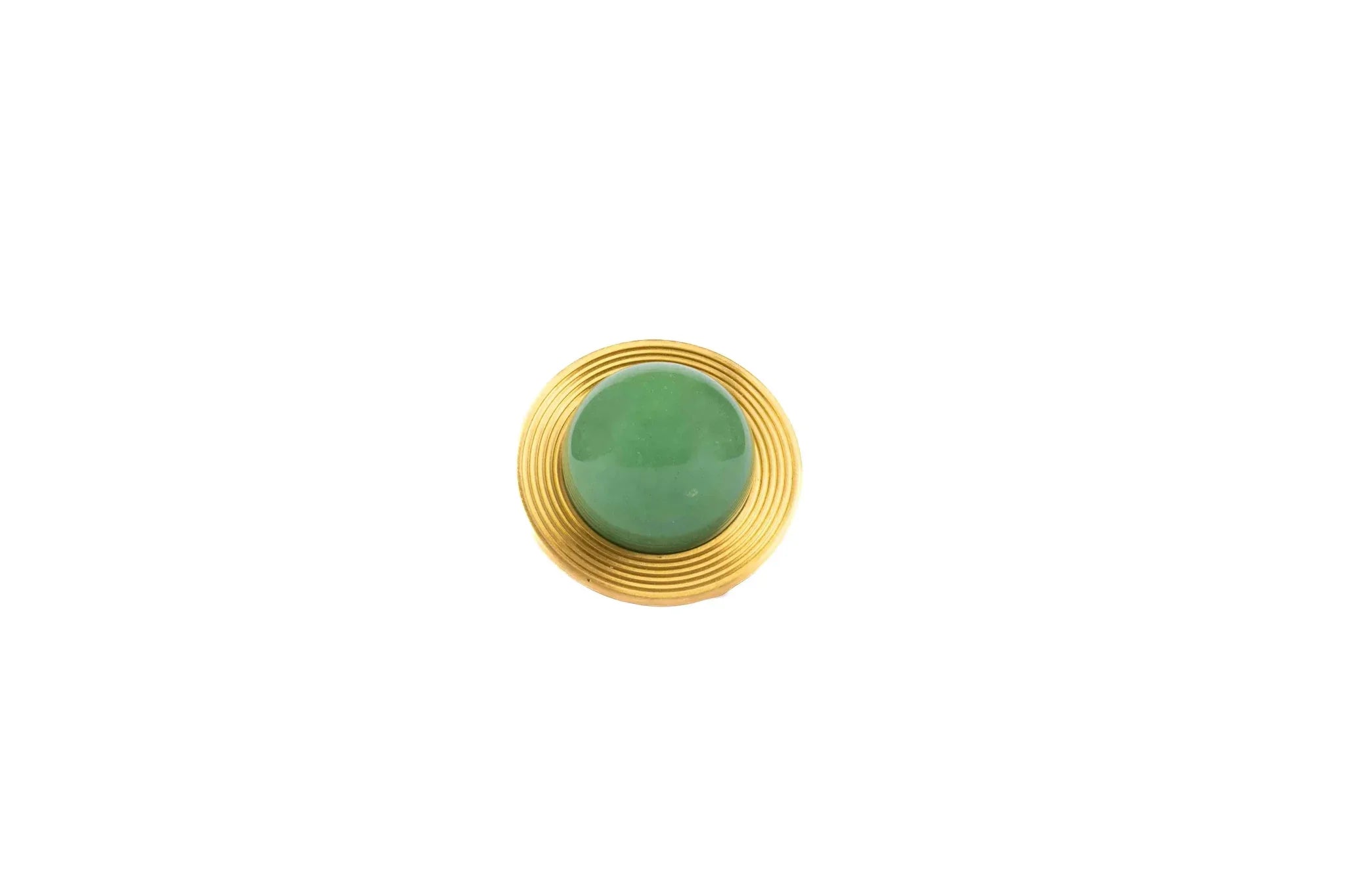 The Mantara C-0017 Opalia Knob is a modern crystal and brass knob green, ideal for drawers and cabinets.