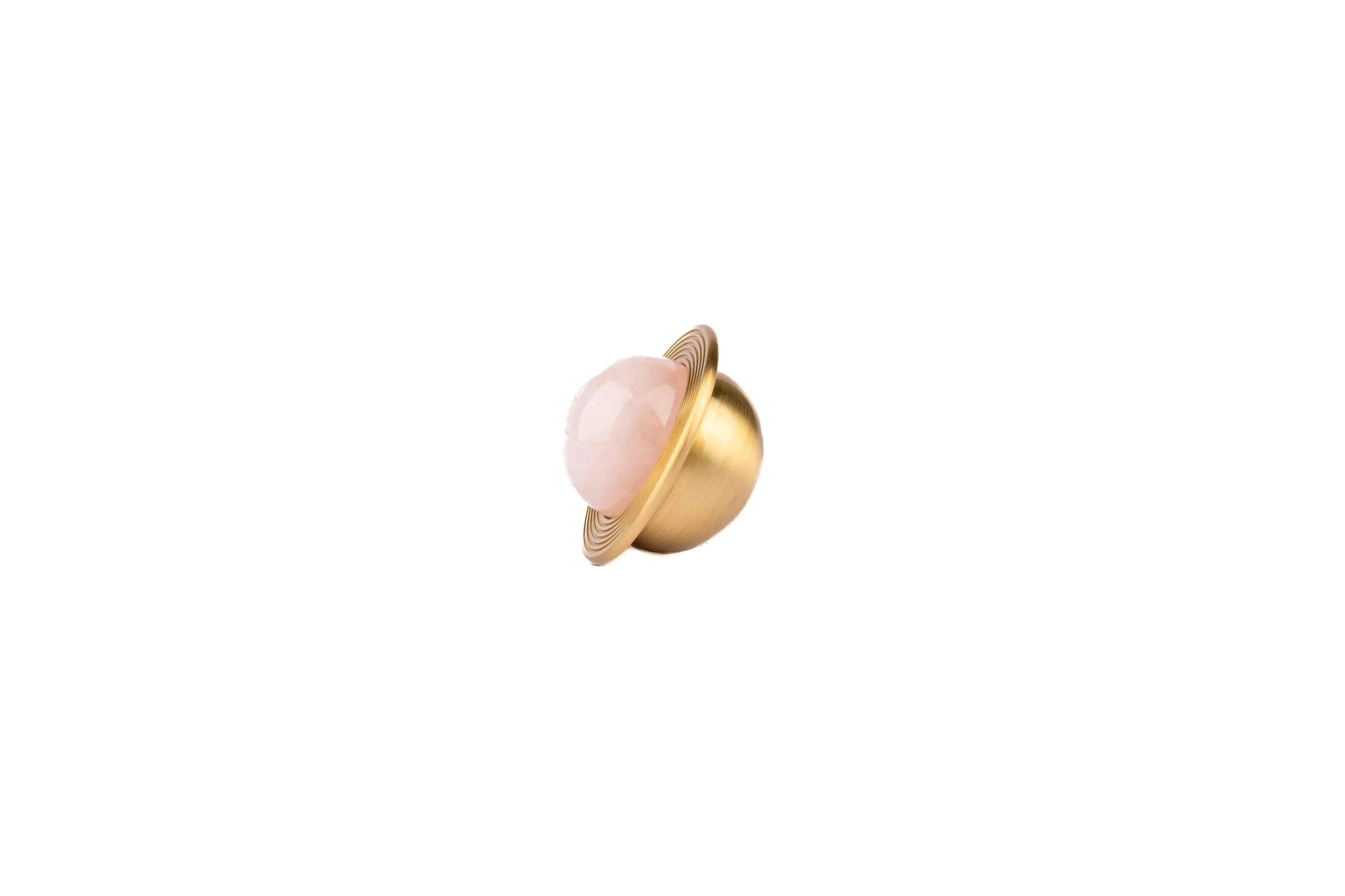 The Mantara C-0017 Opalia Knob is a modern crystal and brass knob pink, ideal for drawers and cabinets.
