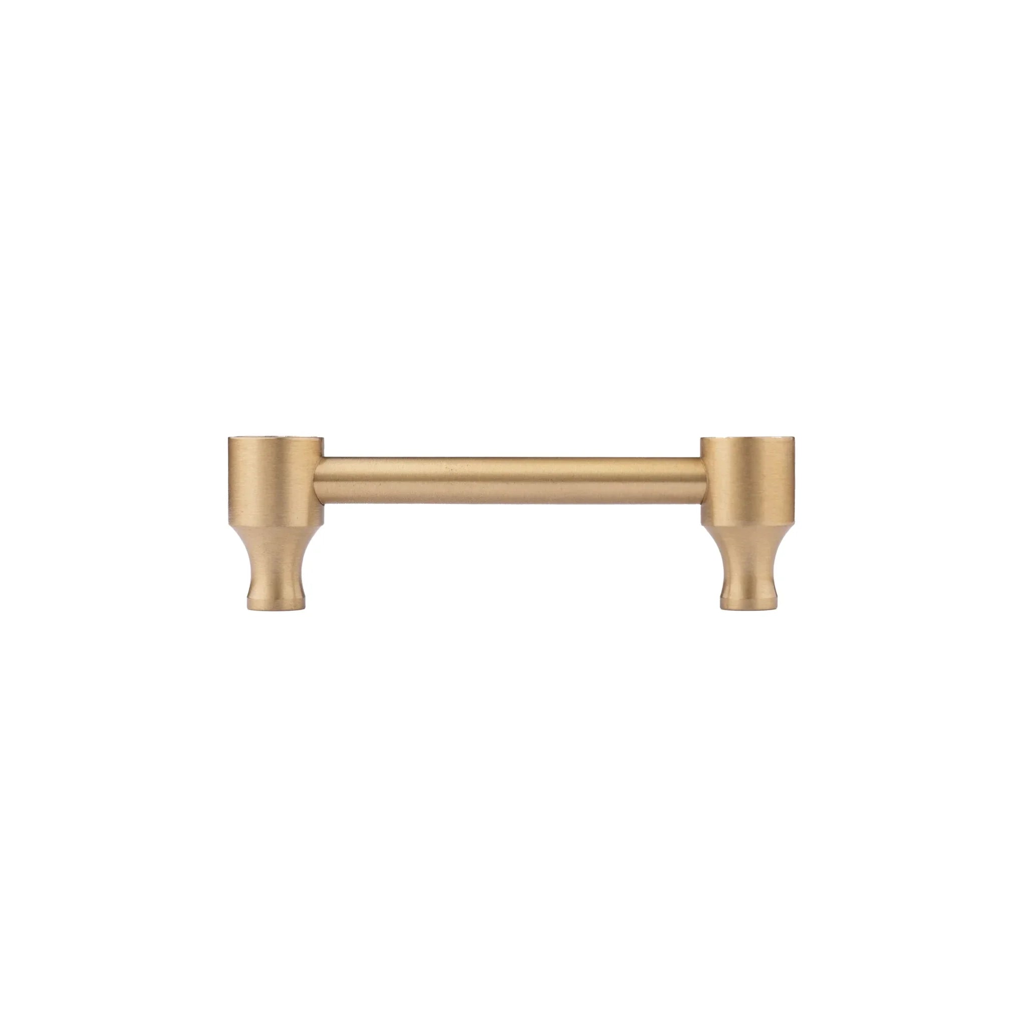 Mantara Oriana Handle W-0015 is a modern brass & wood handle in brown+gold with brushed finish, ideal for doors & cabinets.