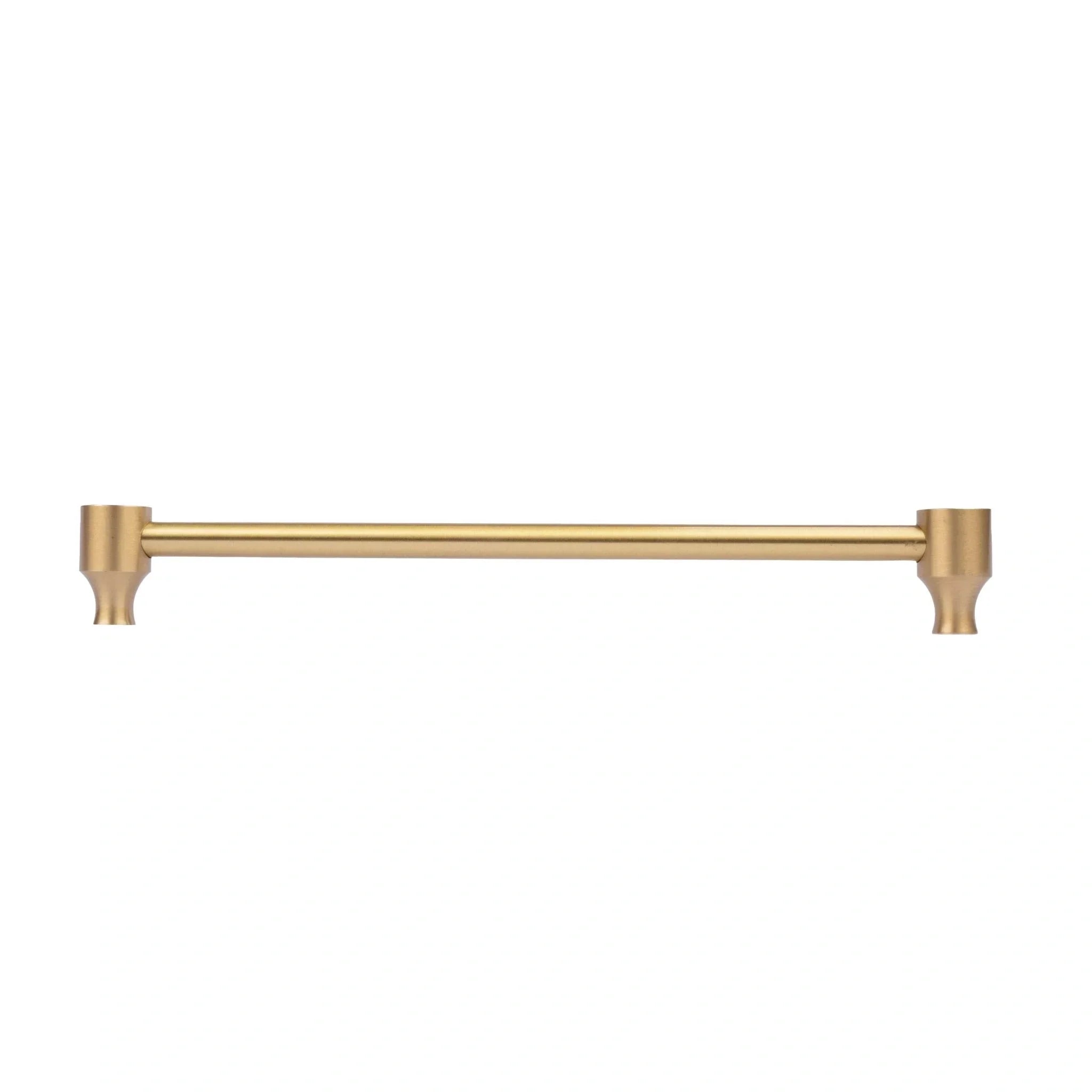 Mantara Oriana Handle W-0015 is a modern brass & wood handle in brown+gold with brushed finish, ideal for doors & cabinets.