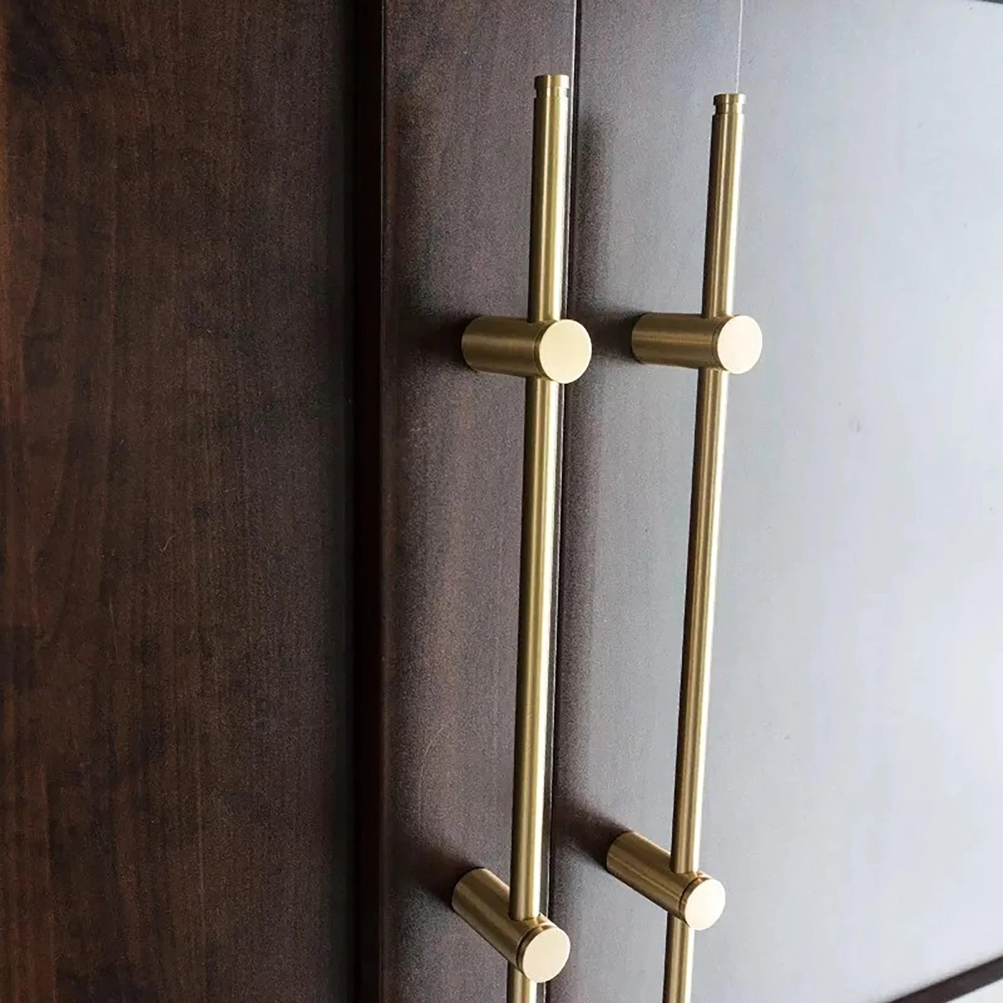 Mantara Marula Handle SKU B-0081 is a modern solid brass handle in polished gold for wardrobes and cabinets.