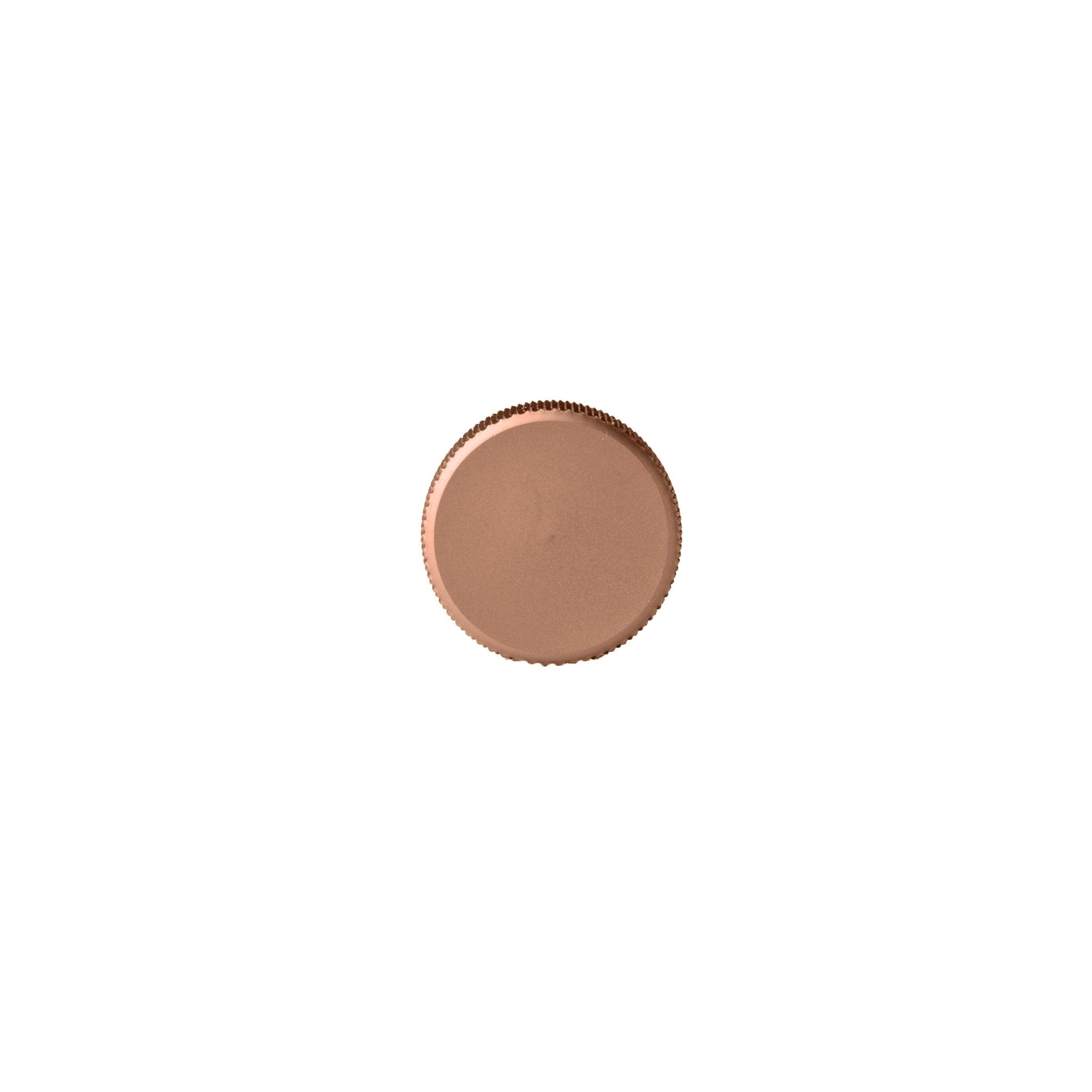A knurled aluminum alloy knob/handle in matte grey and rose gold finish, Mantara AL-0001 furniture hardware, MANTARA.