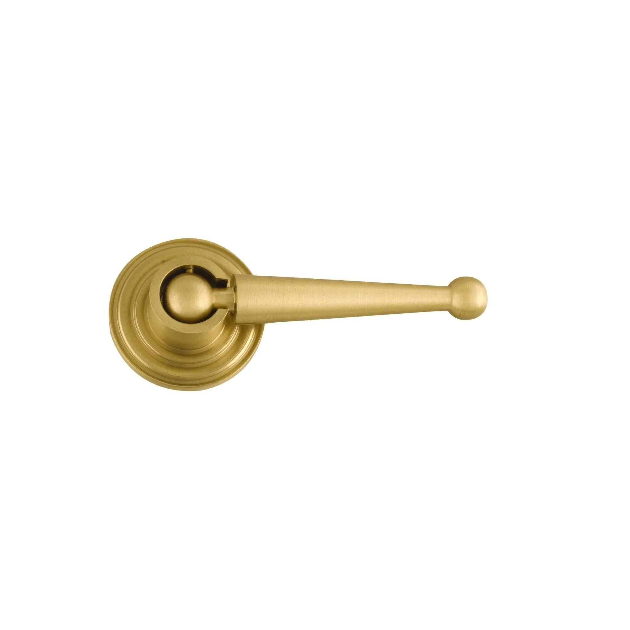The Mantara B-0039 Oscar Drop Knob is a modern brushed brass knob in gold, ideal for main doors, furniture, drawers, and kitchens.