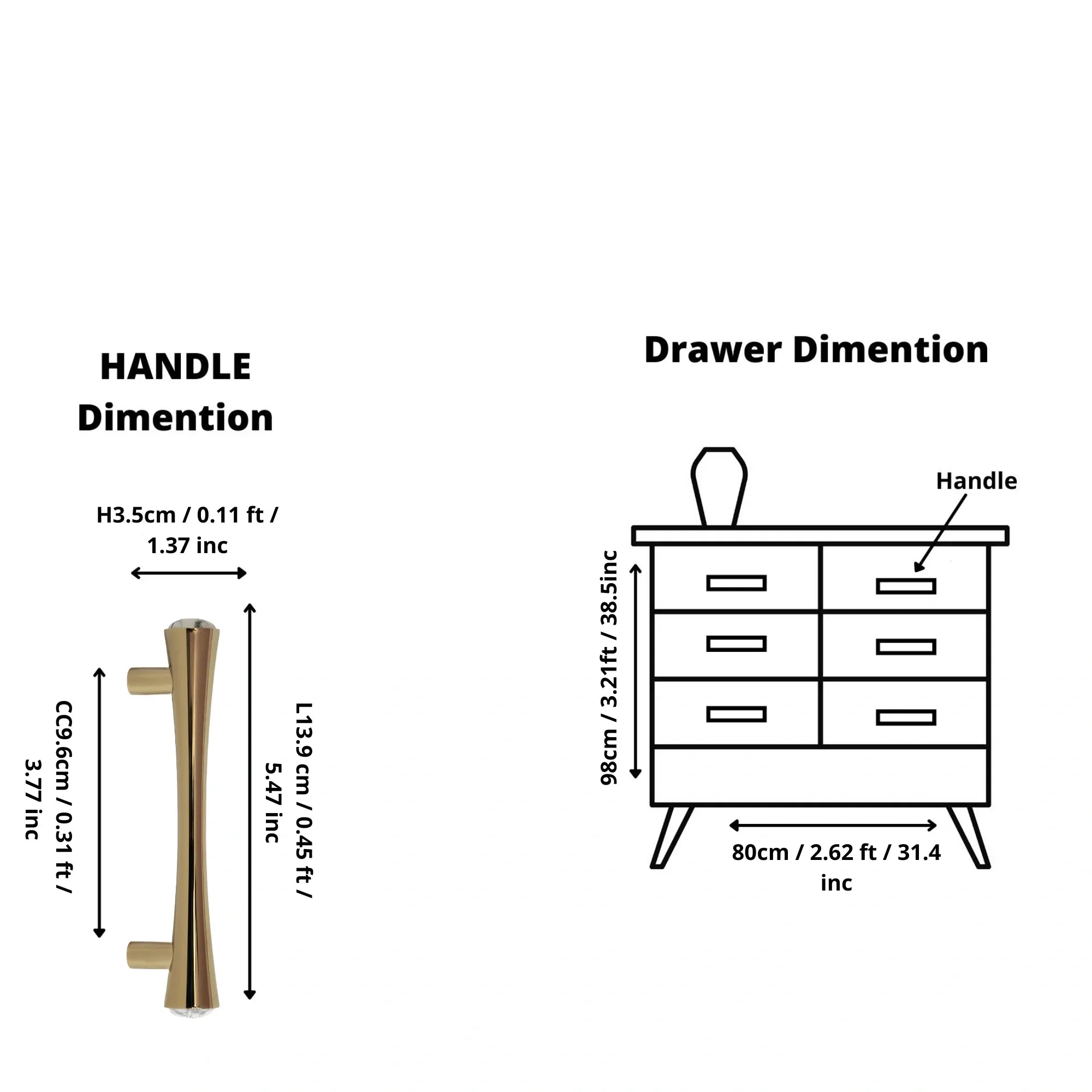 Mantara Palazzo Handle M-0014 is a modern marble & brass handle in gold+white, ideal for kitchen & dresser drawers.