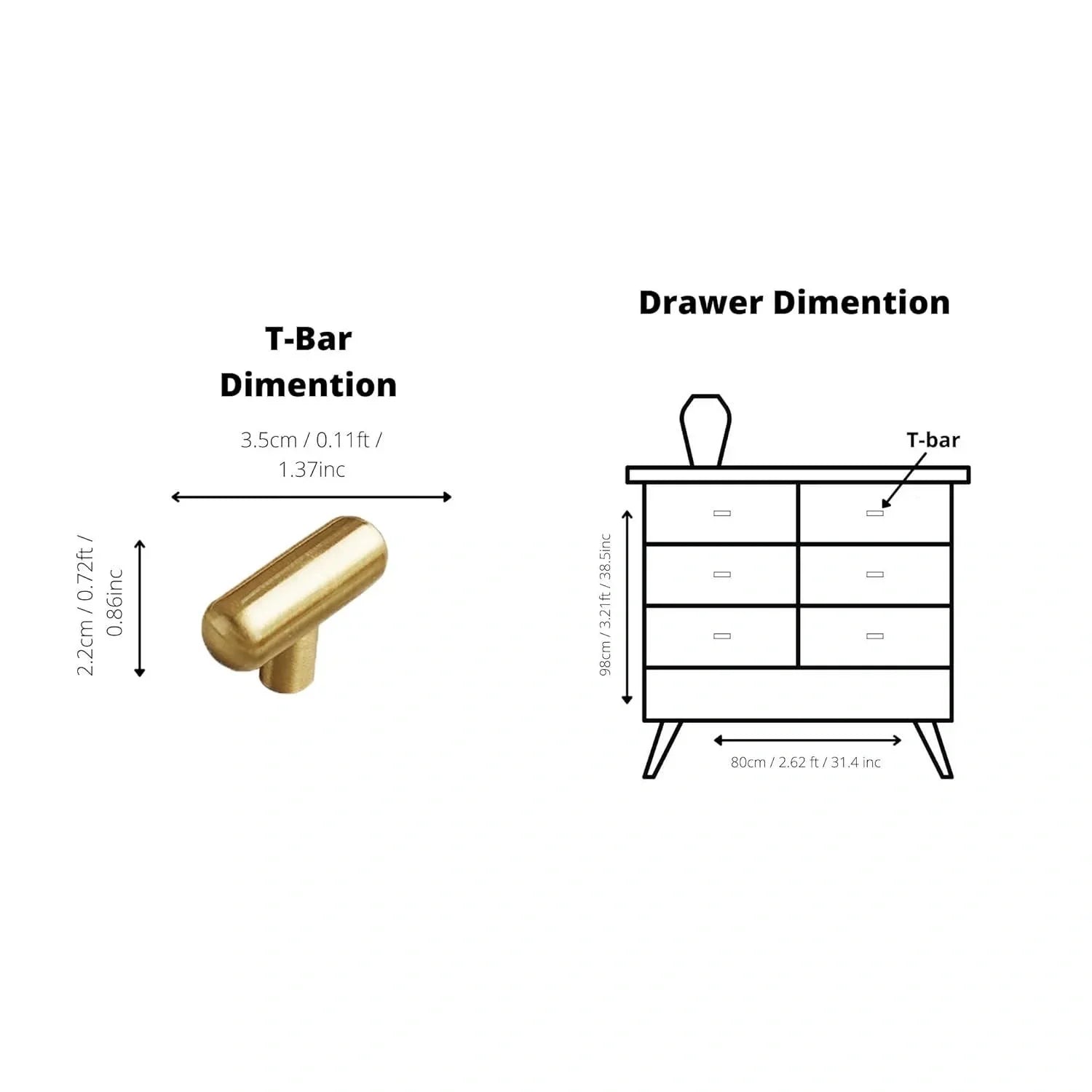 Mantara Pantheon Handle B-0053 is a modern matte brass handle in gold, ideal for kitchens, wardrobes, and cabinets.