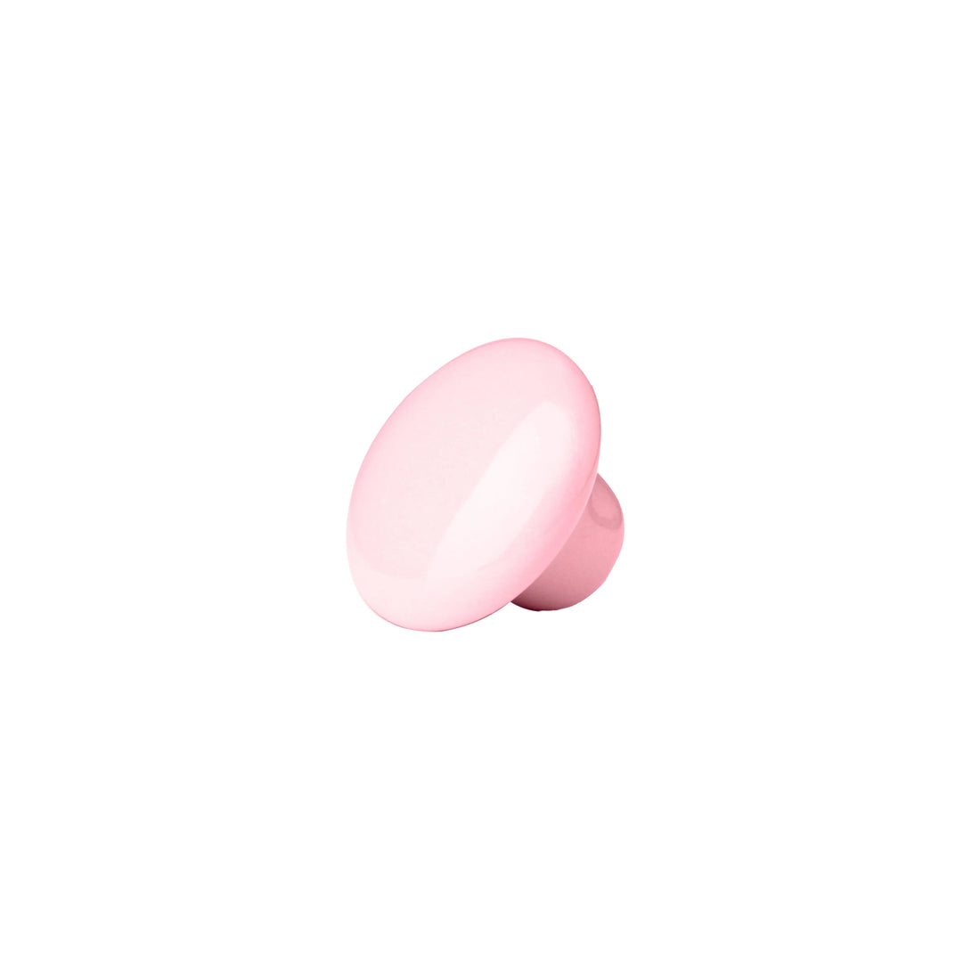 The Mantara CR-0005 Pebble Knob is a modern ceramic knob in pink with a polished finish, ideal for wardrobes and drawers.
