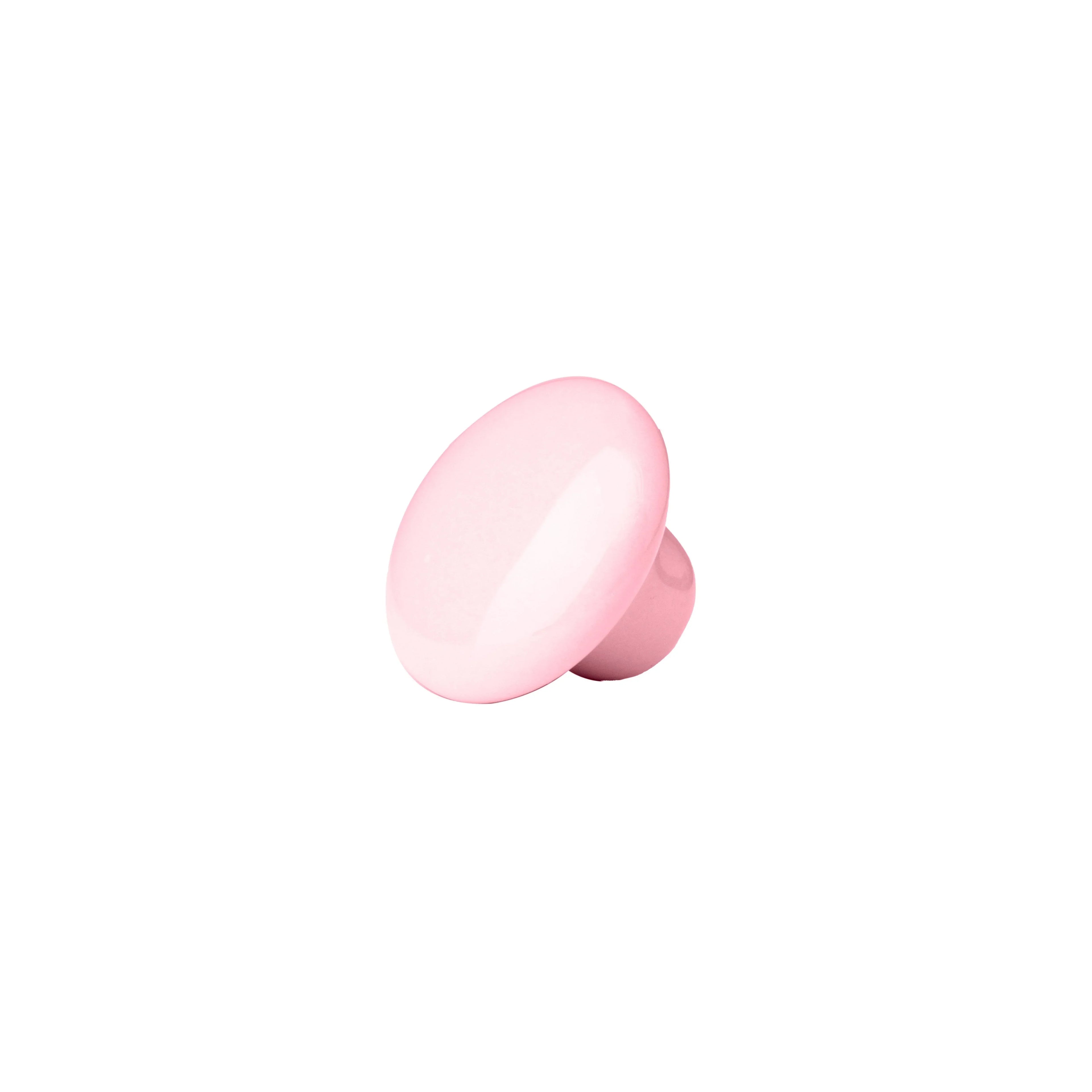 The Mantara CR-0005 Pebble Knob is a modern ceramic knob in pink with a polished finish, ideal for wardrobes and drawers.