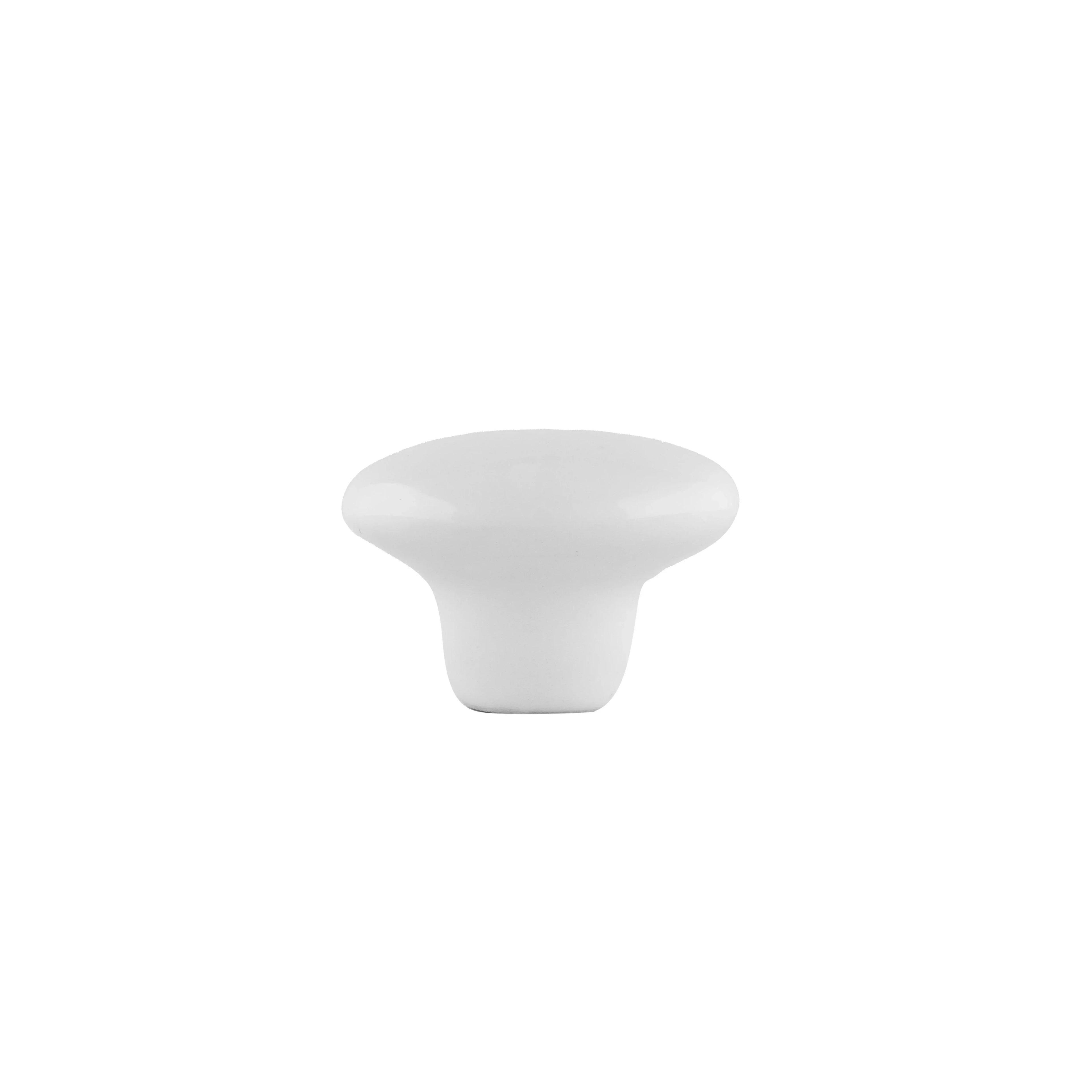 The Mantara CR-0005 Pebble Knob is a modern ceramic knob in white with a polished finish, ideal for wardrobes and drawers.