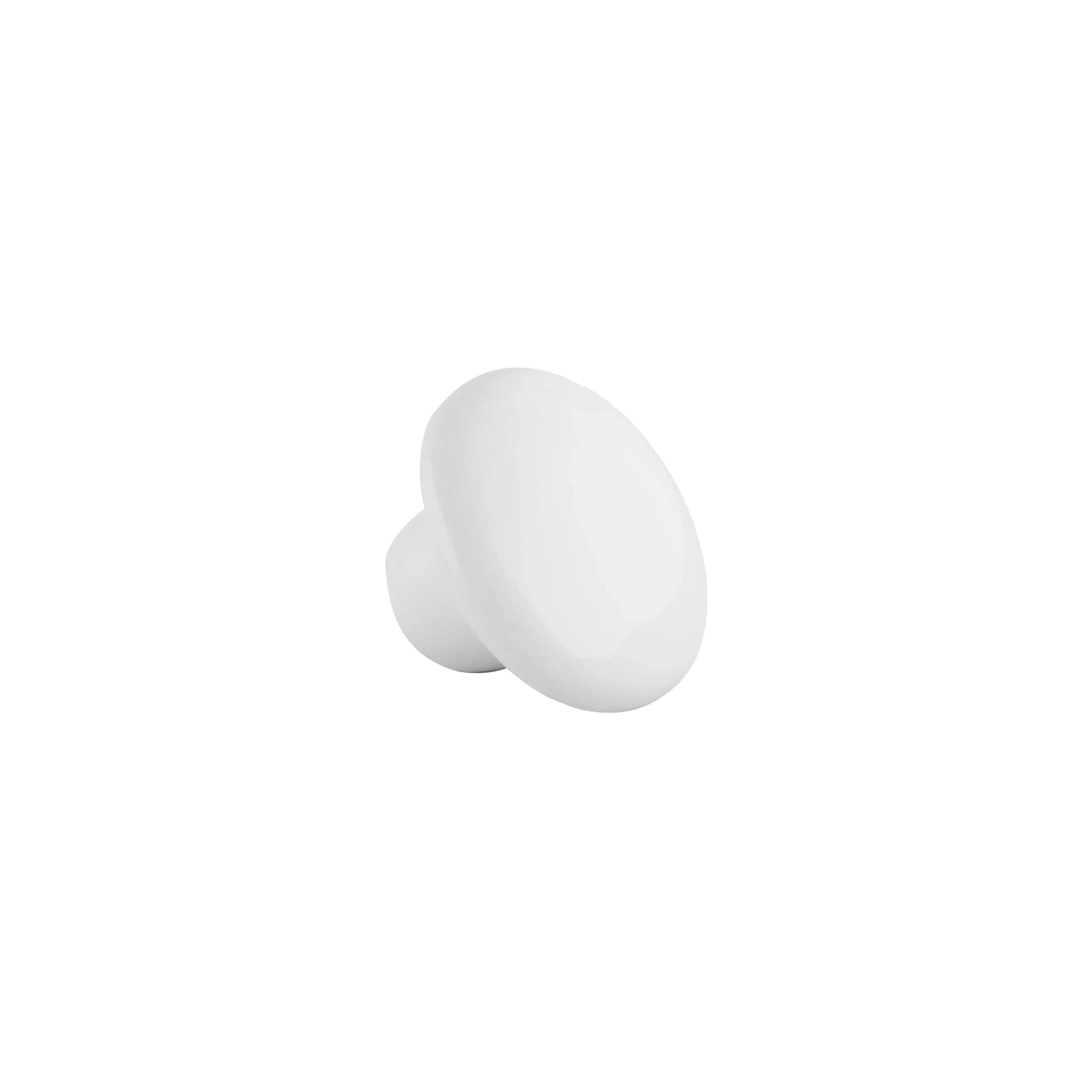 The Mantara CR-0005 Pebble Knob is a modern ceramic knob in white with a polished finish, ideal for wardrobes and drawers.