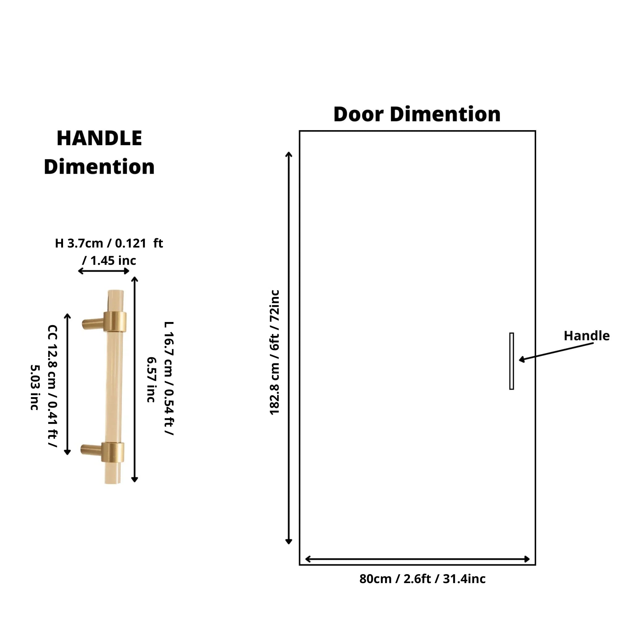 Acrylic and brass handle in dark brown finish by Mantara, Petra I Handle with A-0007, door handle and wardrobe handle
