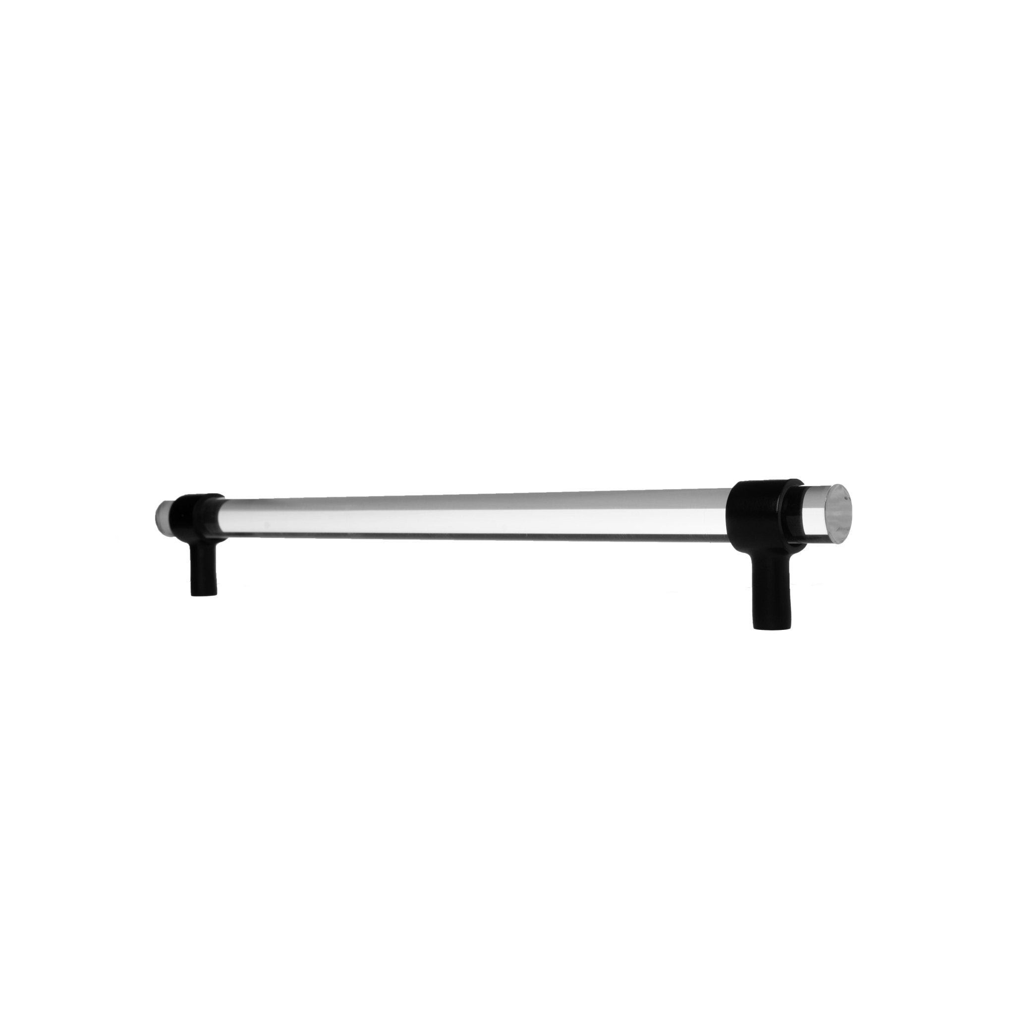 An elegant cabinet bar handle, Petra IV crafted from acrylic in polished black finish, model A-0010 by Mantara, A-0010.