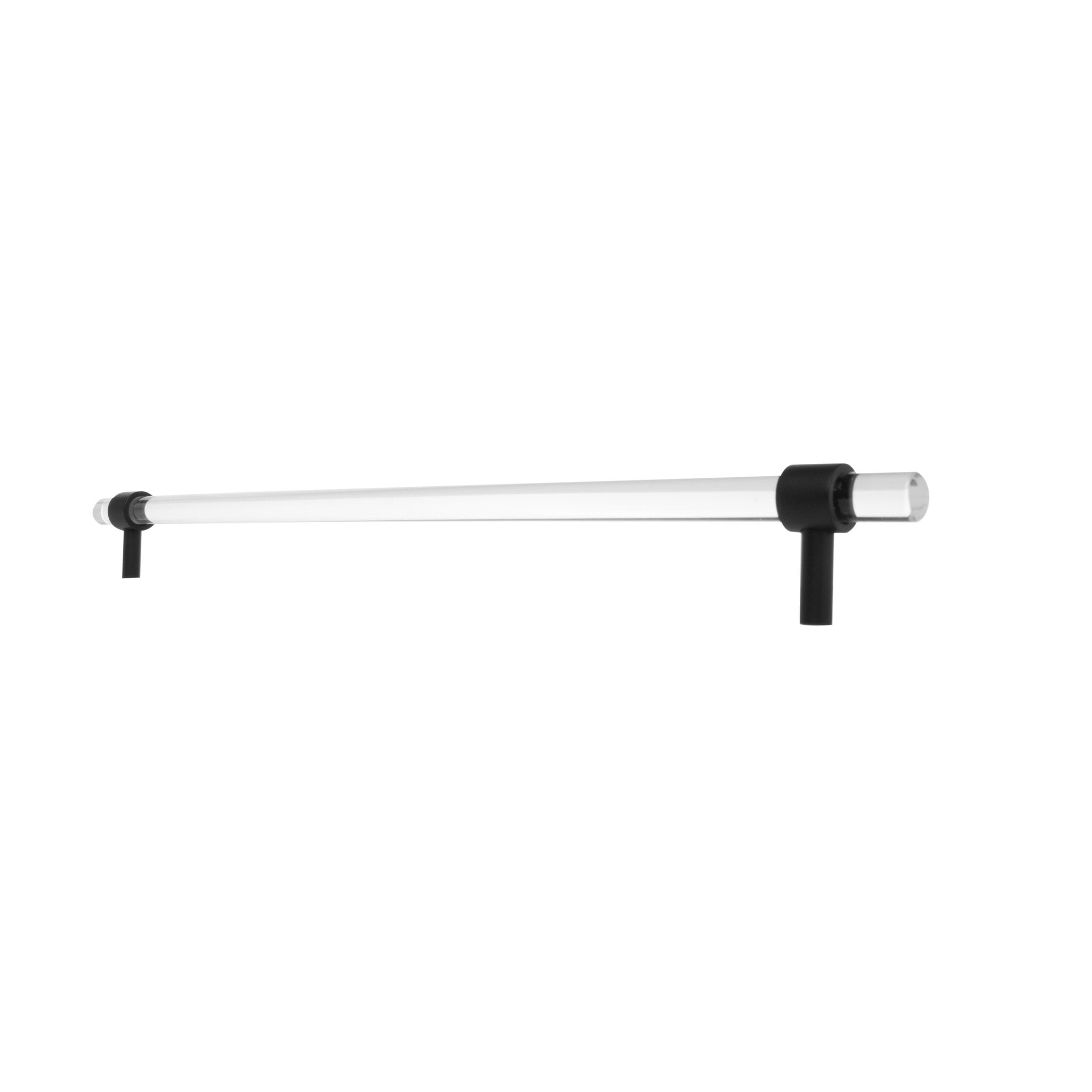 An elegant cabinet bar handle, Petra IV crafted from acrylic in polished black finish, model A-0010 by Mantara, A-0010.