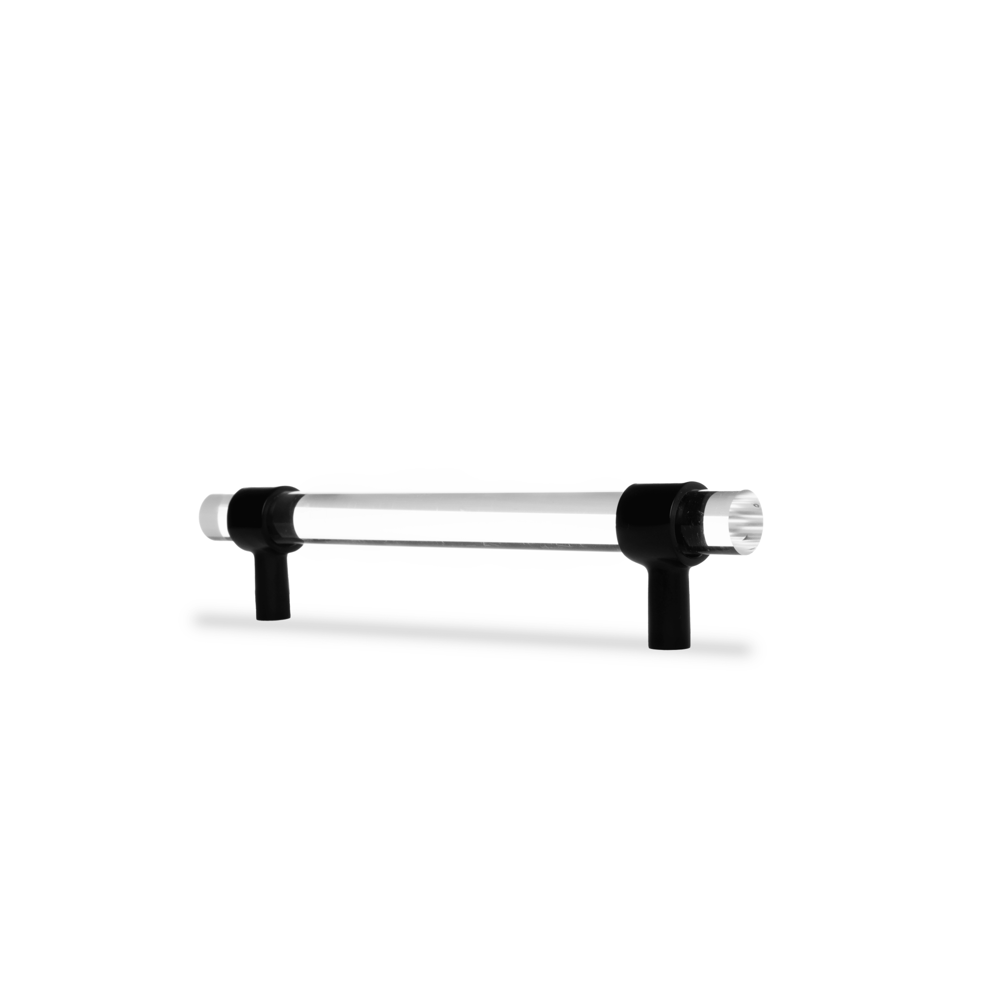 An elegant cabinet bar handle, Petra IV crafted from acrylic in polished black finish, model A-0010 by Mantara, A-0010.