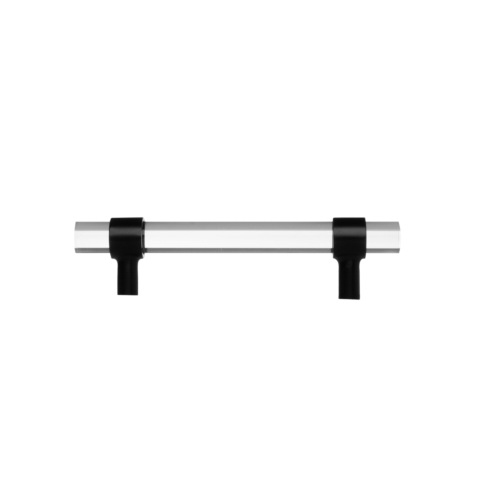 An elegant cabinet bar handle, Petra IV crafted from acrylic in polished black finish, model A-0010 by Mantara, A-0010.