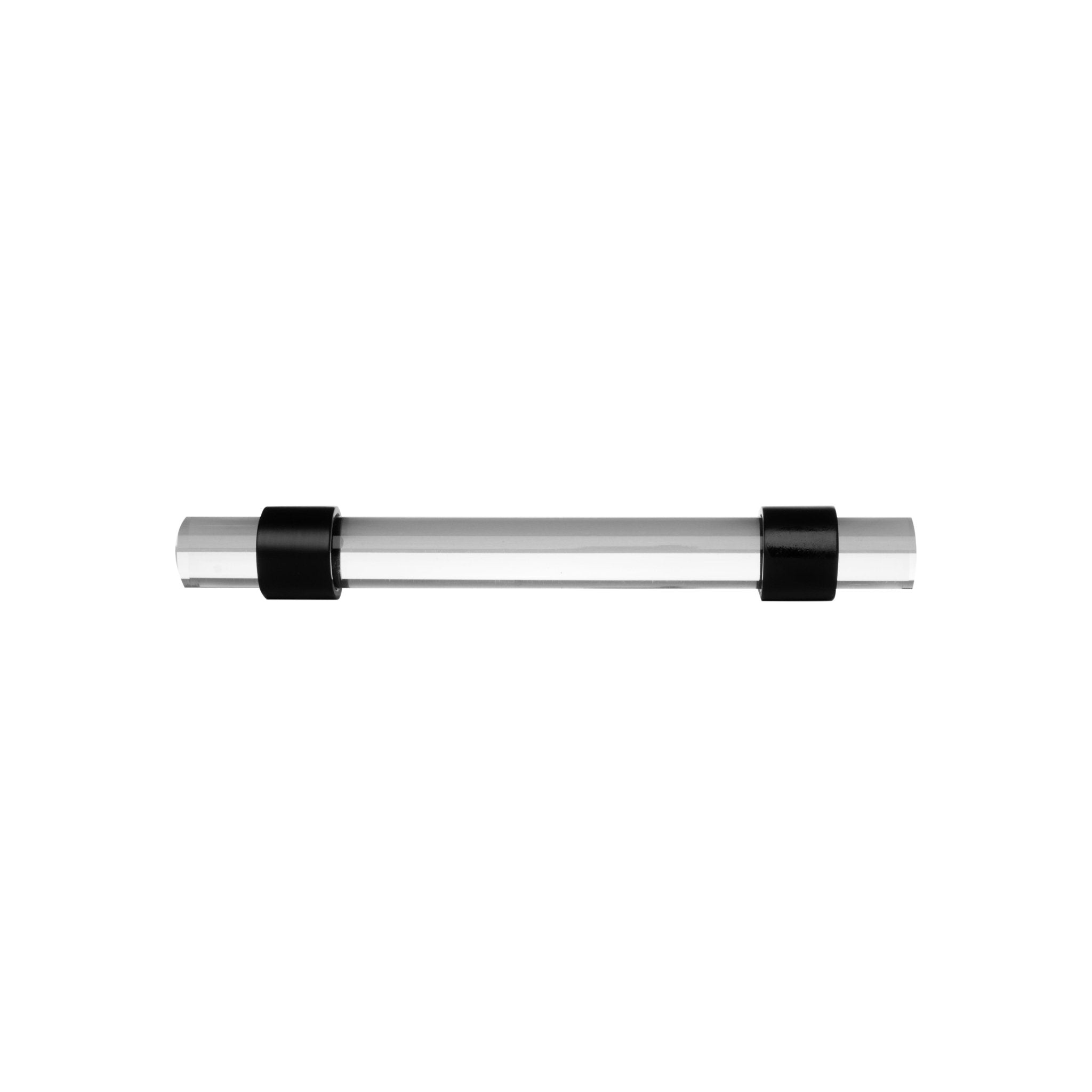 An elegant cabinet bar handle, Petra IV crafted from acrylic in polished black finish, model A-0010 by Mantara, A-0010.