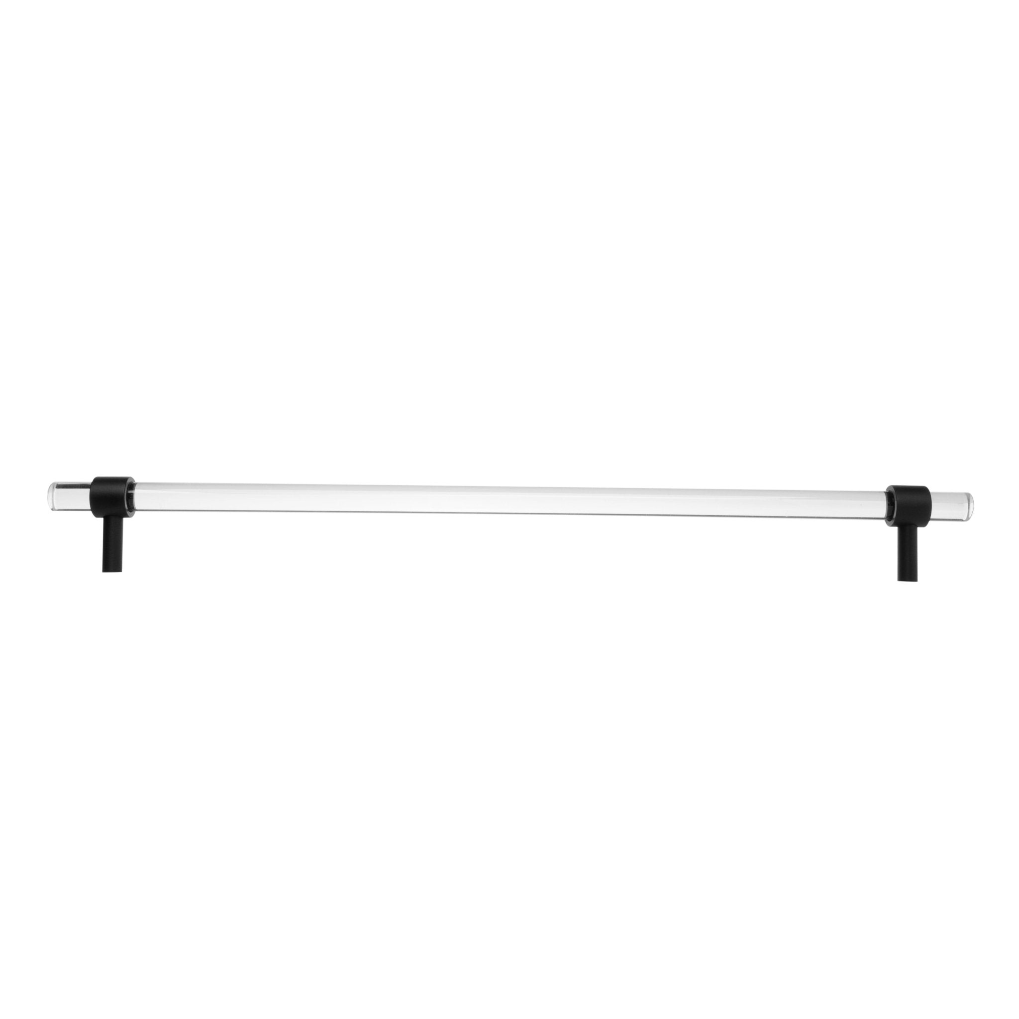 An elegant cabinet bar handle, Petra IV crafted from acrylic in polished black finish, model A-0010 by Mantara, A-0010.