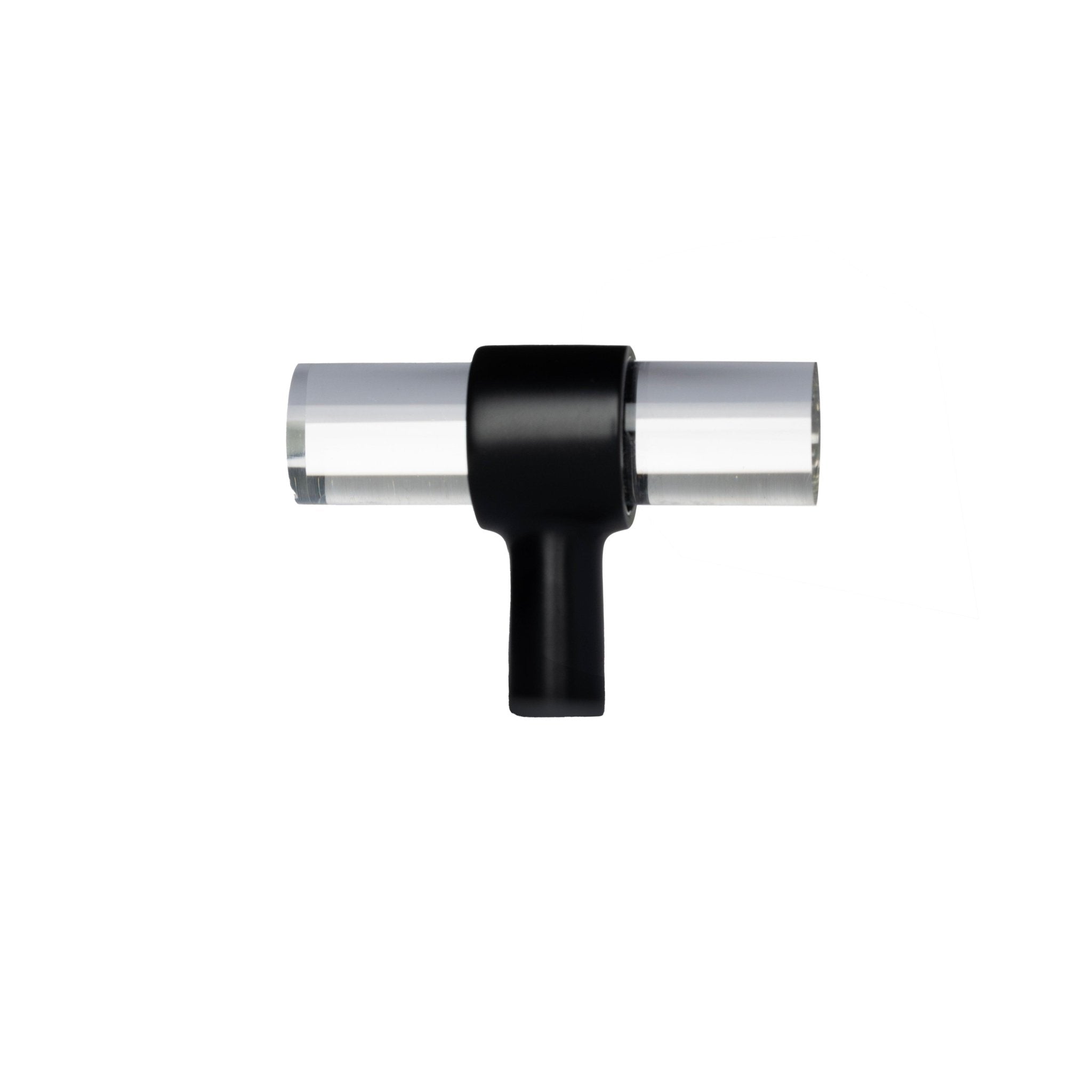 An elegant cabinet bar handle, Petra IV crafted from acrylic in polished black finish, model A-0010 by Mantara, SKU A-0010.