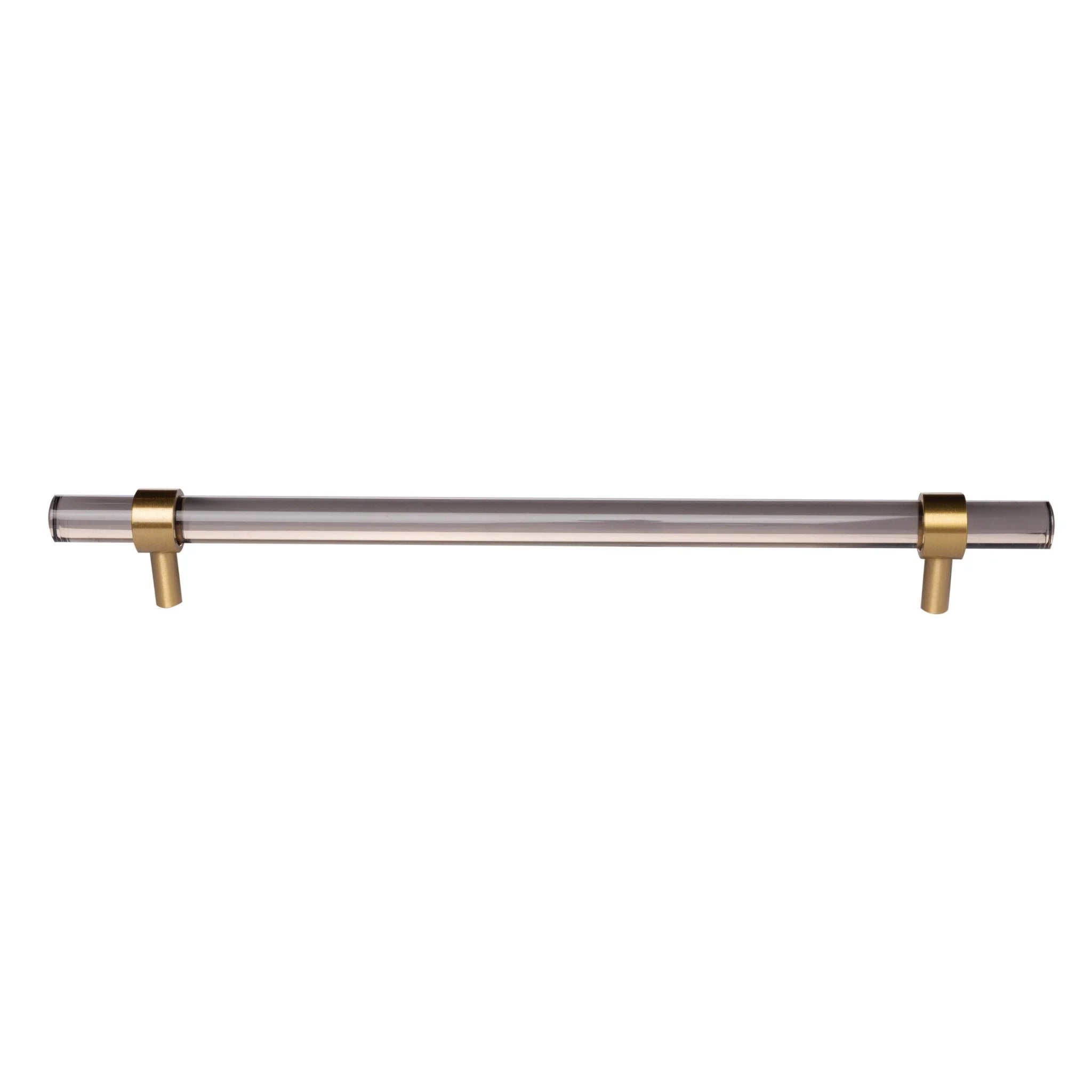The Mantara A-0011 Petra V Handle is a modern grey acrylic and brass handle with polished finish, perfect for doors, cabinets, and wardrobes.