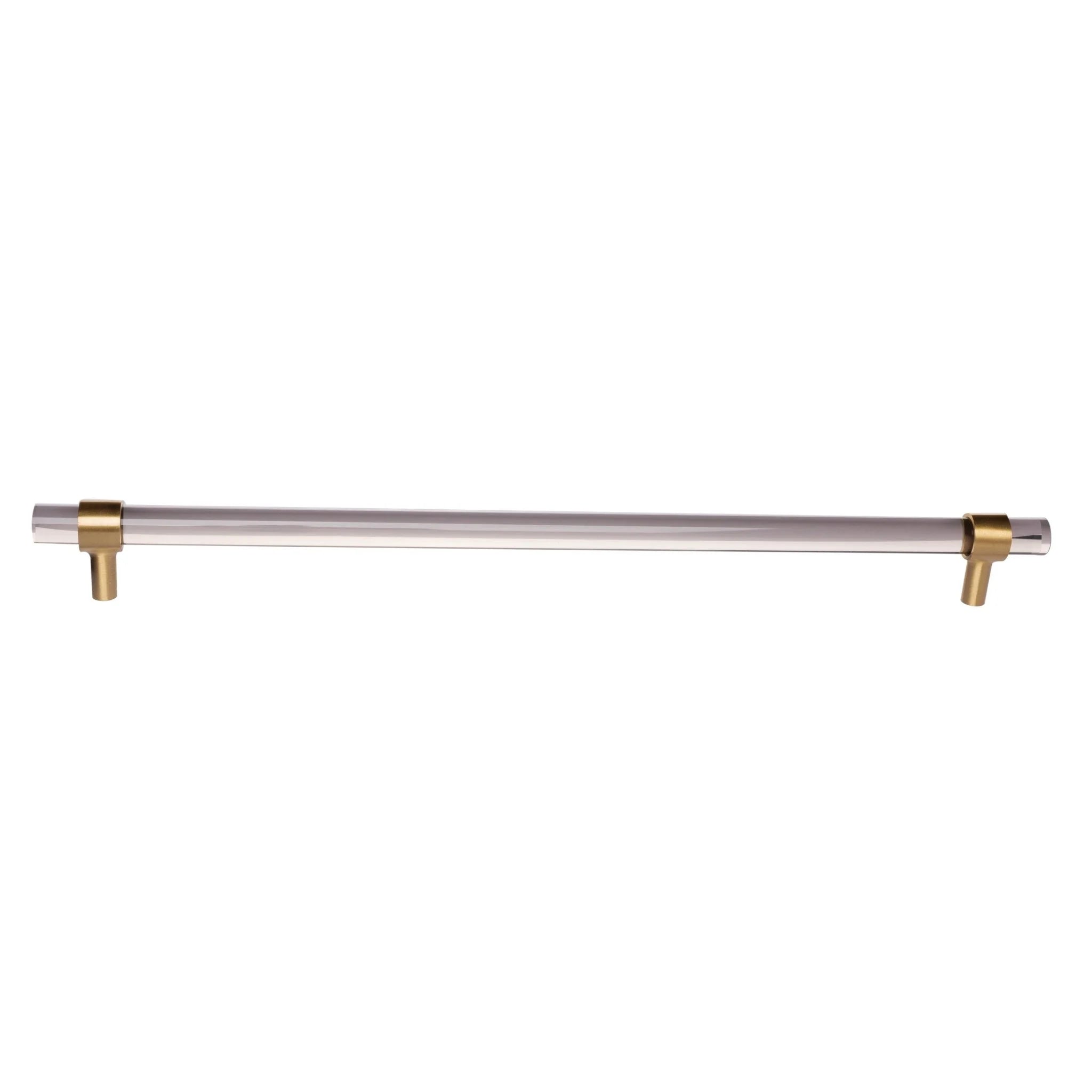 The Mantara A-0011 Petra V Handle is a modern grey acrylic and brass handle with polished finish, perfect for doors, cabinets, and wardrobes.