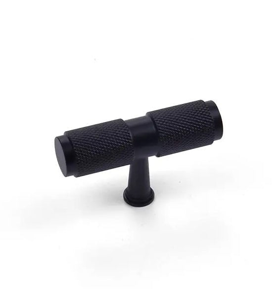 Pisa knob AL-0017, black aluminum, L50mm, brushed finish, for kitchen drawers & dressers by Mantara