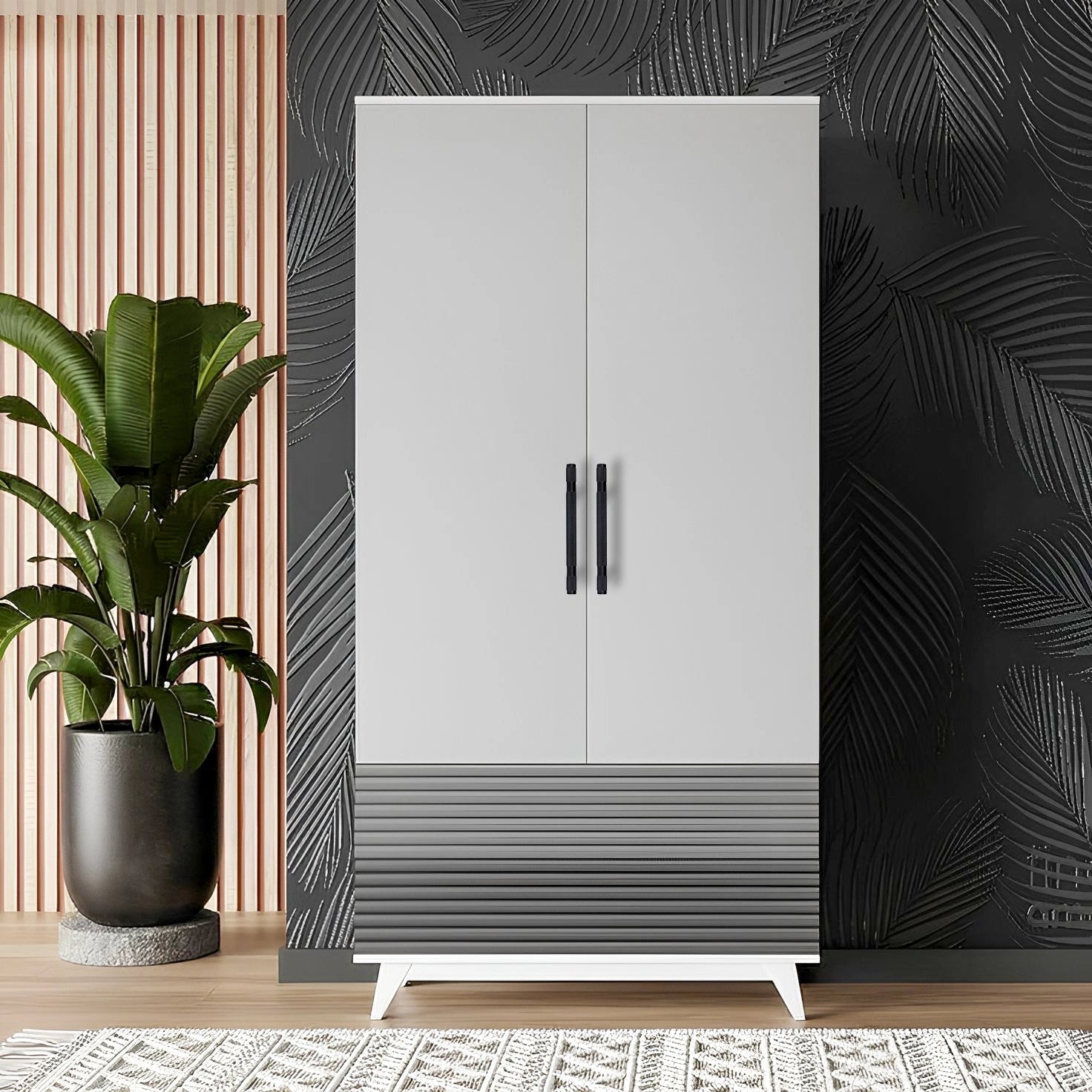 Pisa handle AL-0017, black aluminum, L133mm CC96mm, brushed finish, for wardrobes & cabinets by Mantara