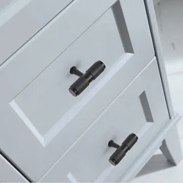 Knurled black aluminum T-bar handle – modern cabinet hardware for drawers, dressers & kitchen furniture by MANTARA