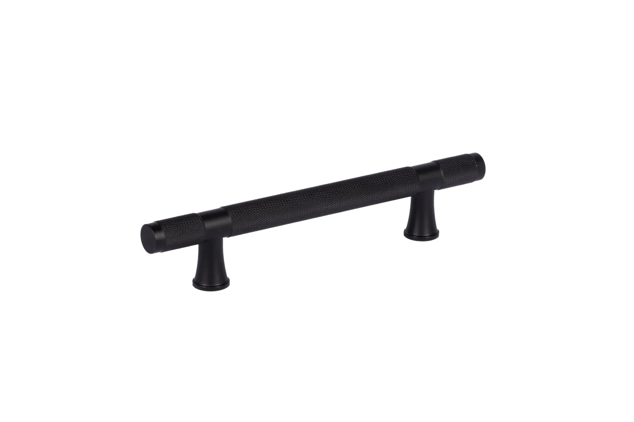 The Mantara AL-0017 Pisa Handle is a modern aluminum handle in black with a brushed finish, ideal for kitchens, cabinets, and drawers.