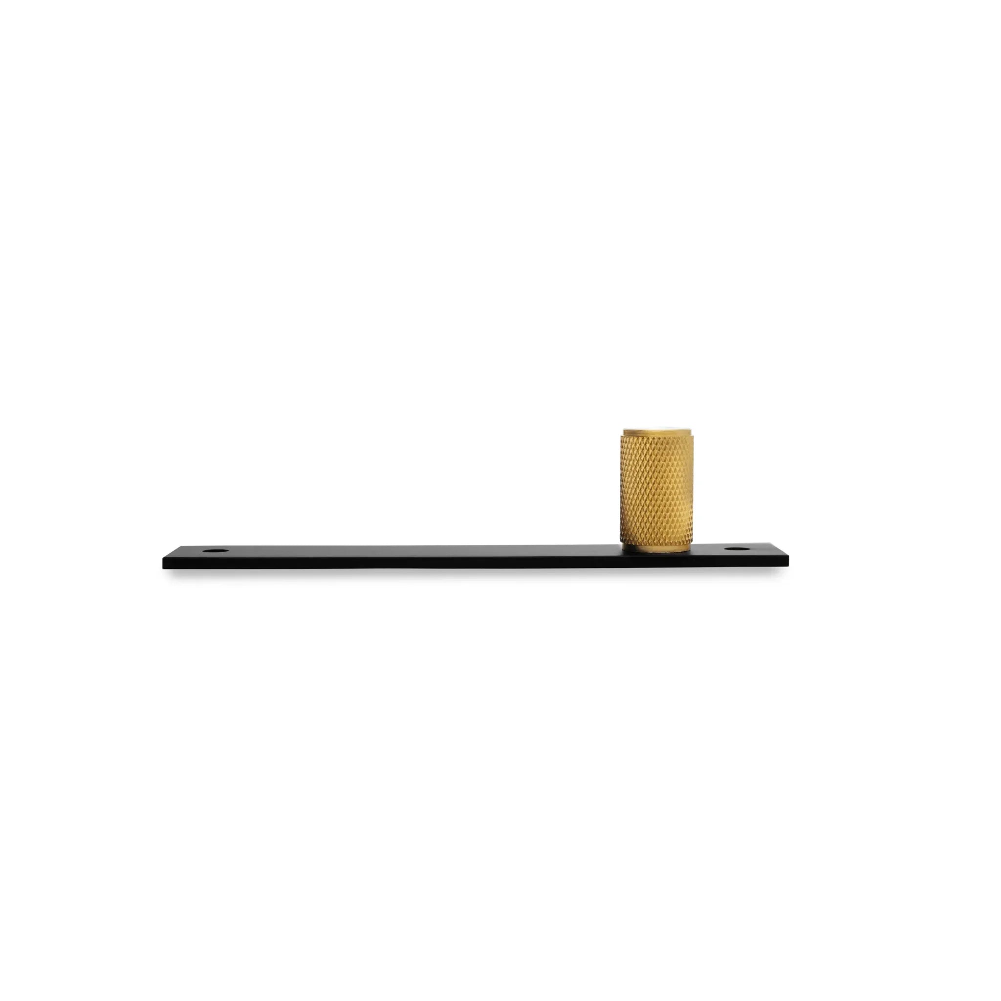 Mantara Pisa Handle B-0102 is a modern brass handle in brushed black & gold, ideal for wardrobes, cabinets, and bedrooms.