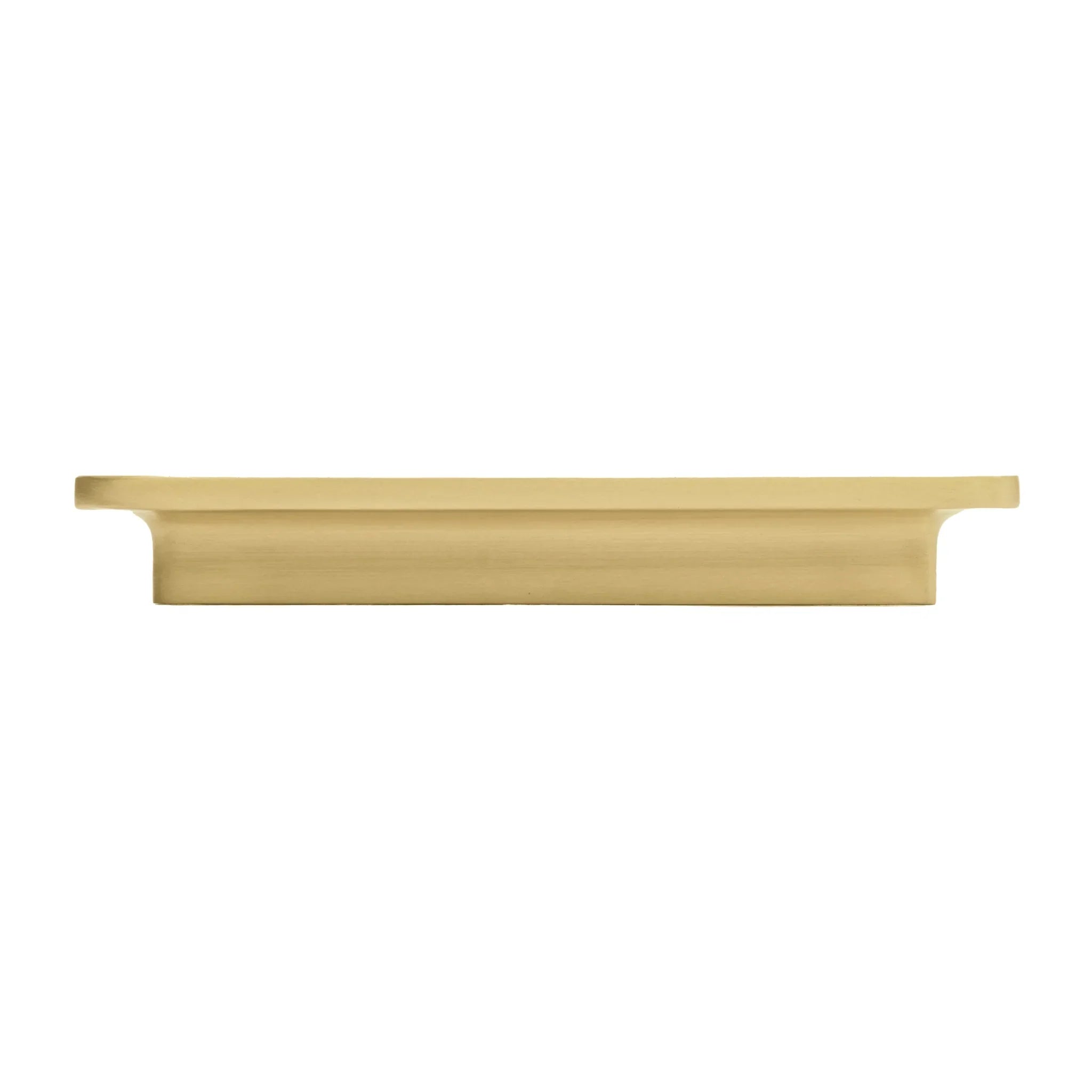 Mantara Plato Handle B-0067 is a modern brushed brass handle in gold, ideal for wardrobes, doors, and kitchens.