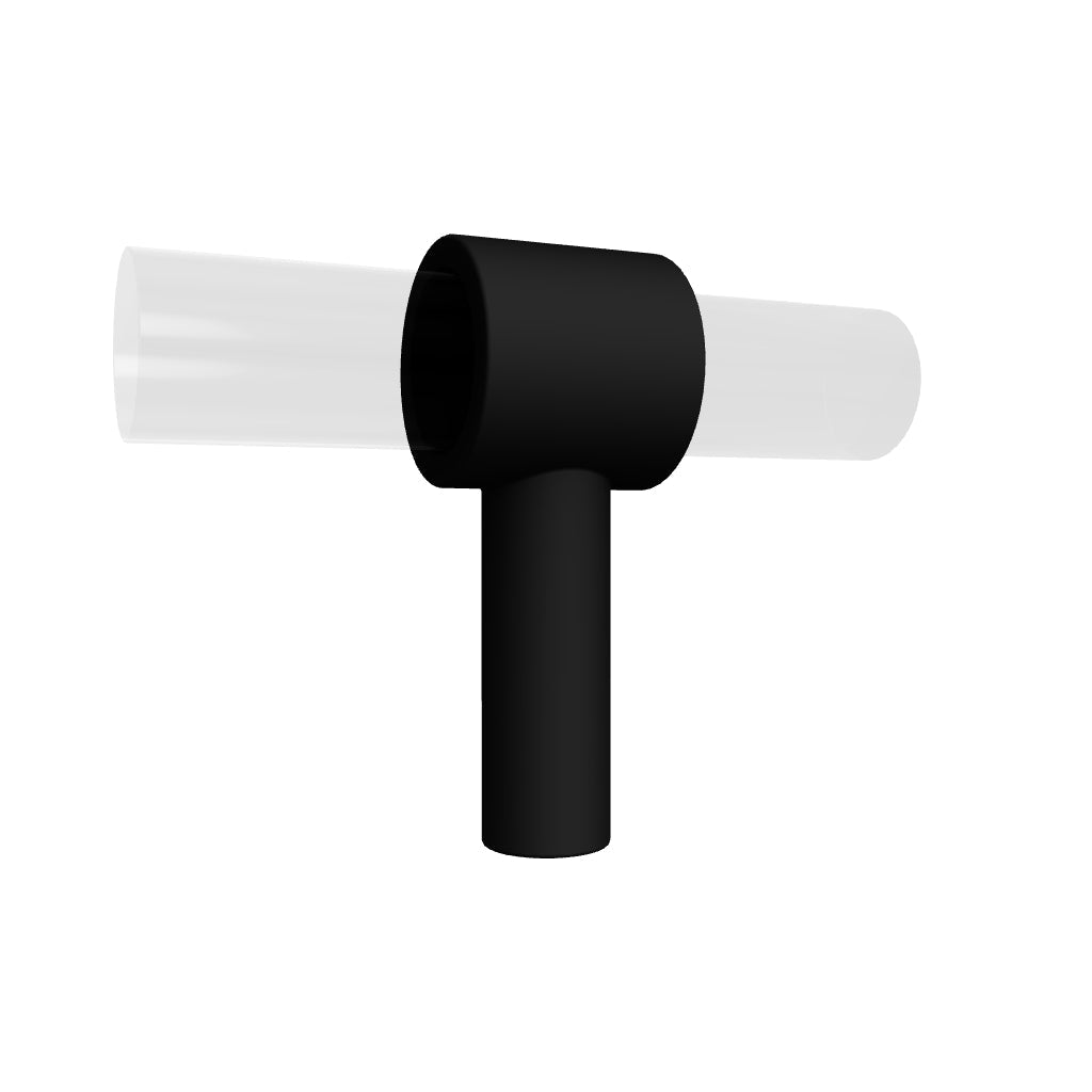 An elegant cabinet bar handle, Petra IV crafted from acrylic in polished black finish, model A-0010 by Mantara, A-0010.