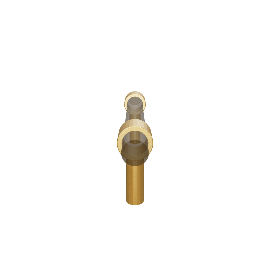 A stylish T-bar cabinet handle, Petra I made of clear acrylic and brushed brass in dark brown finish, model A-0007 by Mantara, A-0007.