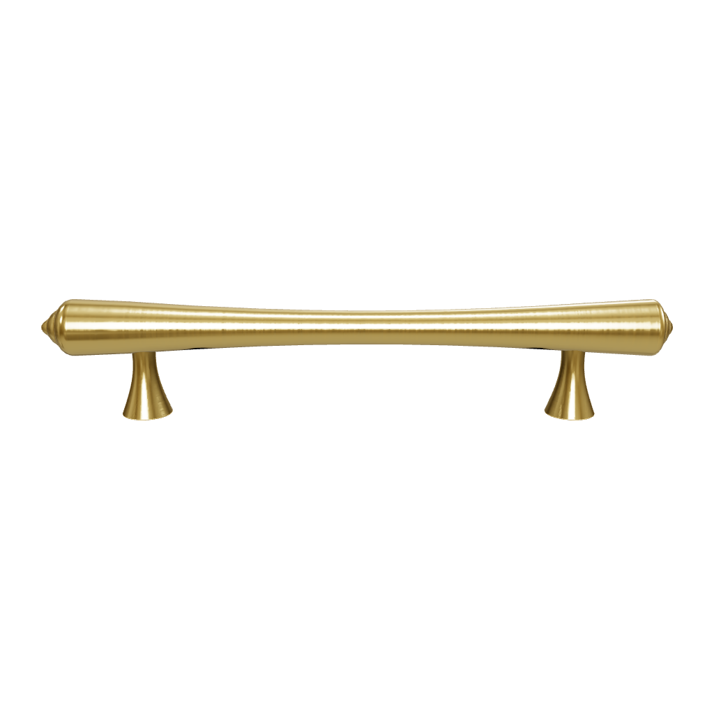 B‑0068 Raphael modern brass pull handle in brushed gold, available in 50 mm, 115 mm, 170 mm & 188 mm lengths, ideal for kitchen cabinets, drawers, wardrobes and bedroom furniture by Mantara.