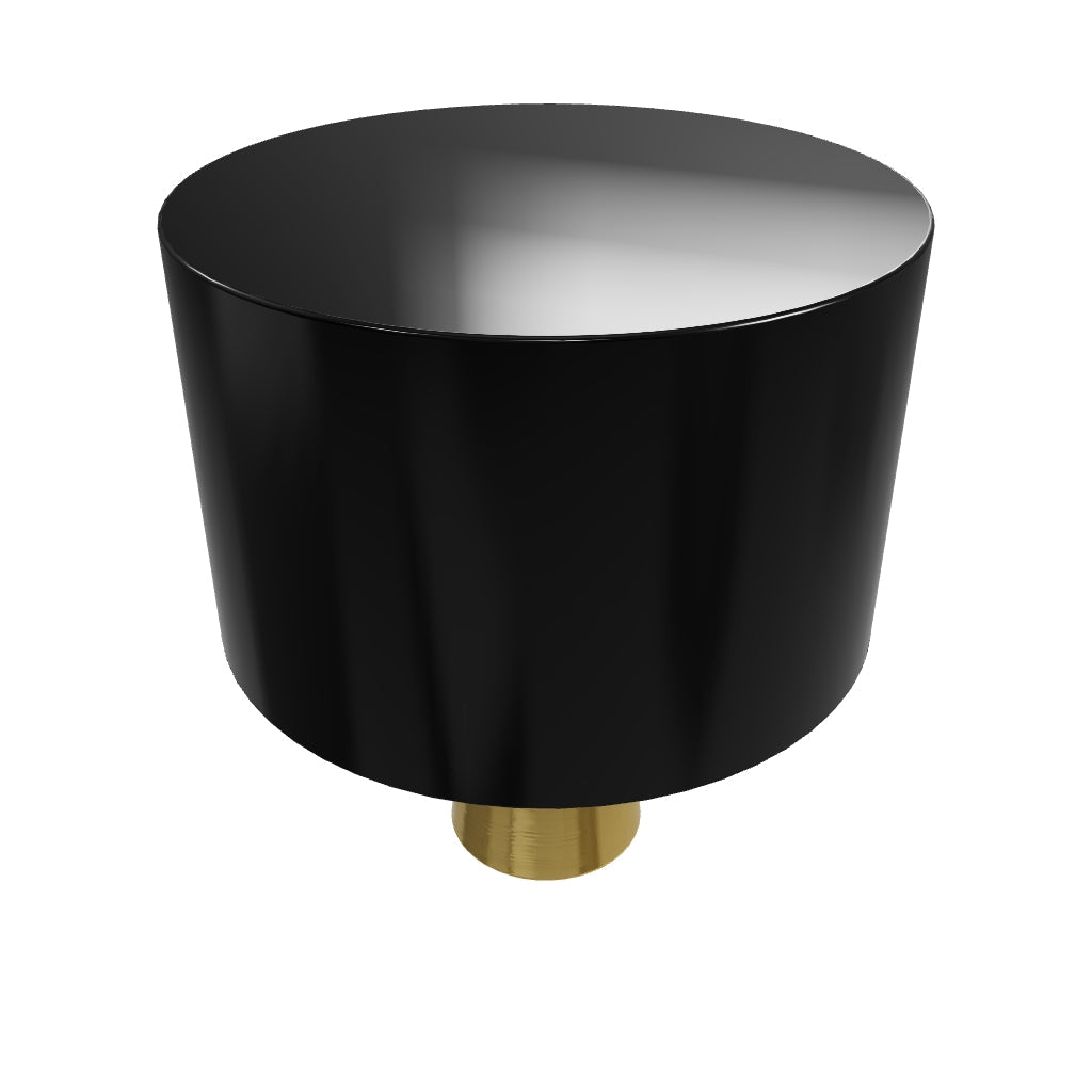 A‑0002 bar handle – matte black aluminum crystal with brass stud, sleek hardware for cabinets & drawers by Mantara