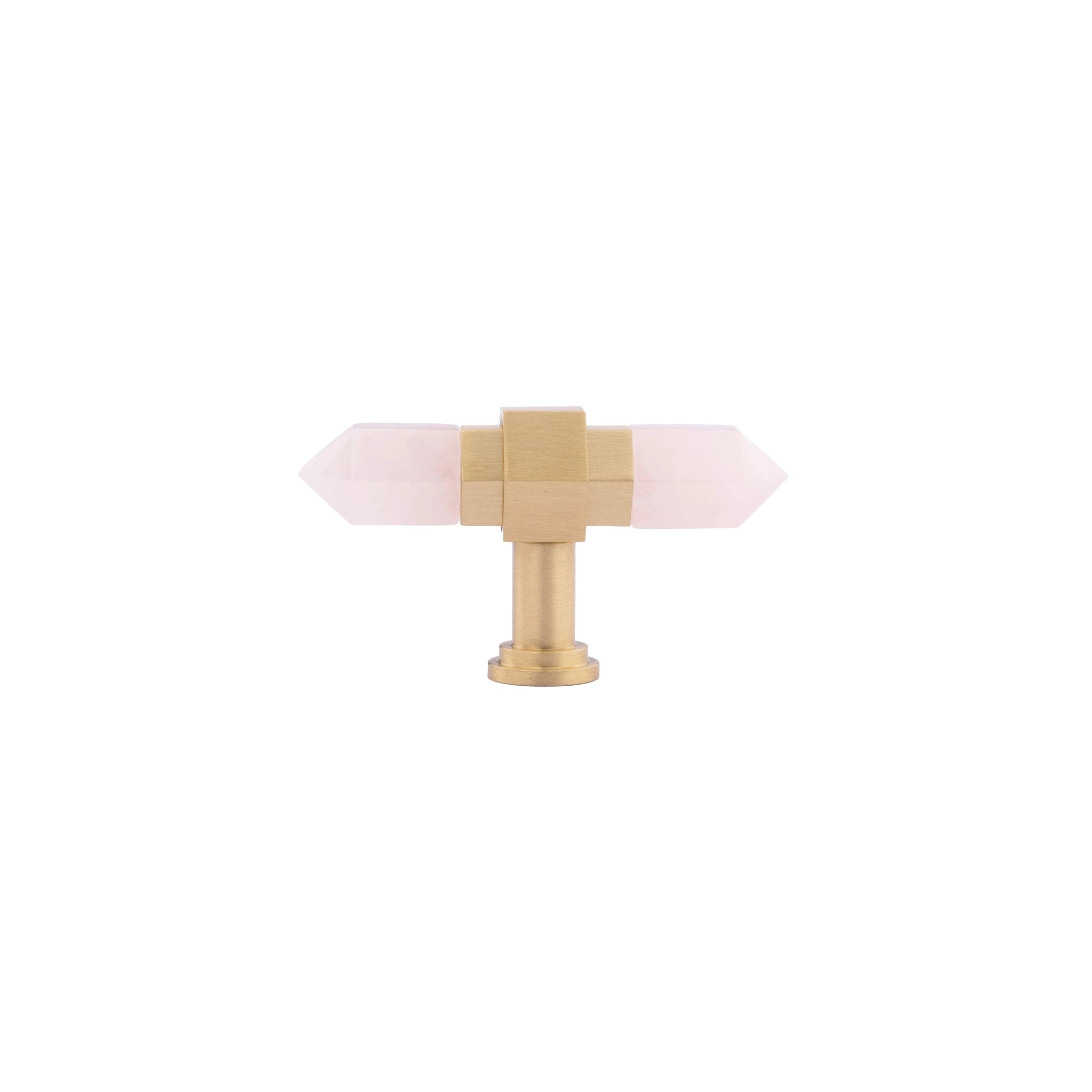 The Mantara C-0015 Quartz Handle is a modern brass and crystal handle in white, ideal for doors, wardrobes, and cabinets.