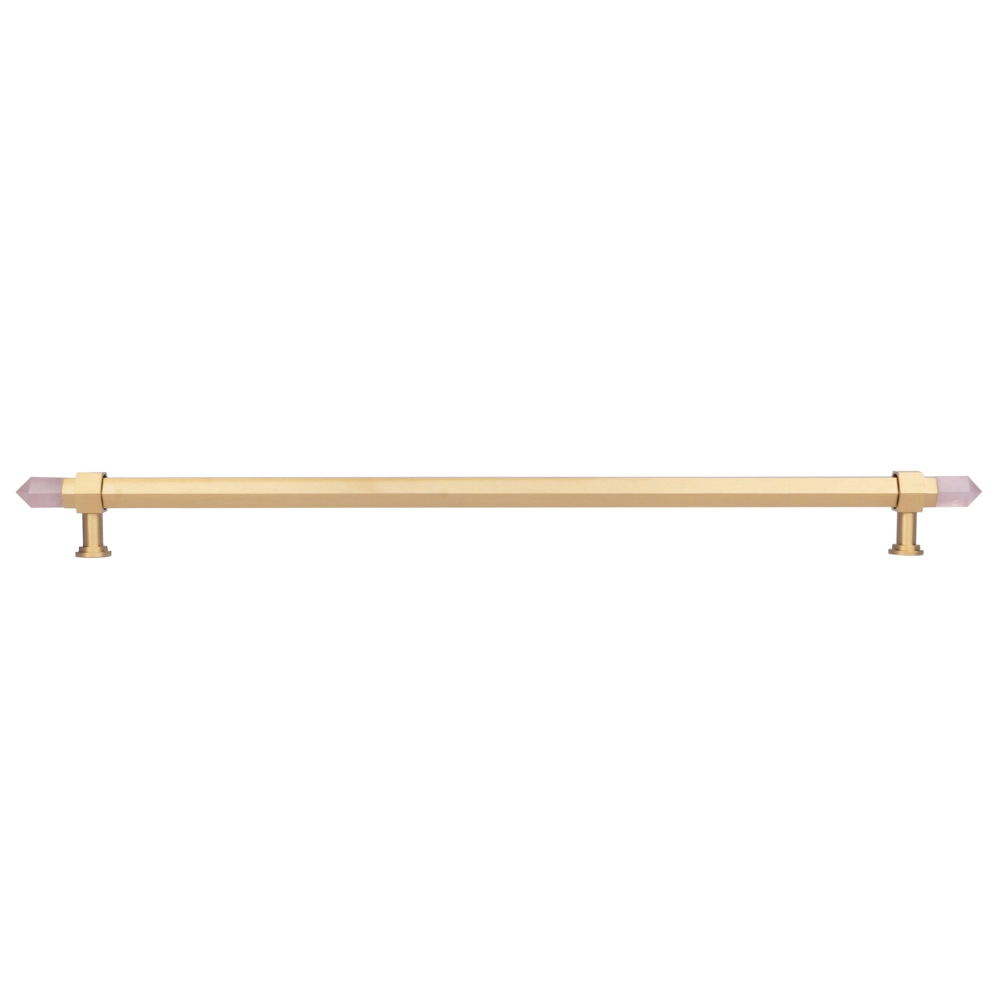 The Mantara C-0015 Quartz Handle is a modern brass and crystal handle in pink, ideal for doors, wardrobes, and cabinets.