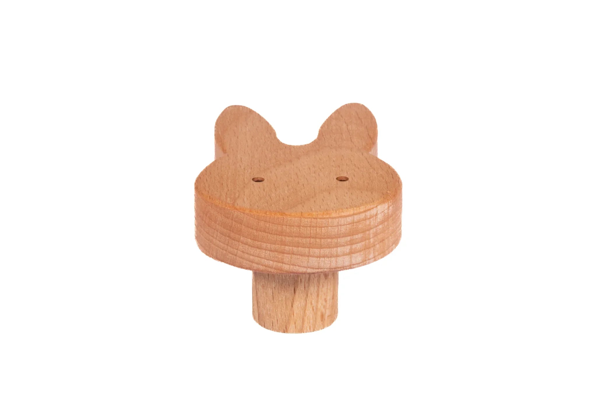 Mantara Rabbit Knob W-0024 is a modern beige wooden knob/hook, ideal for kids’ rooms, drawers, and cabinets.