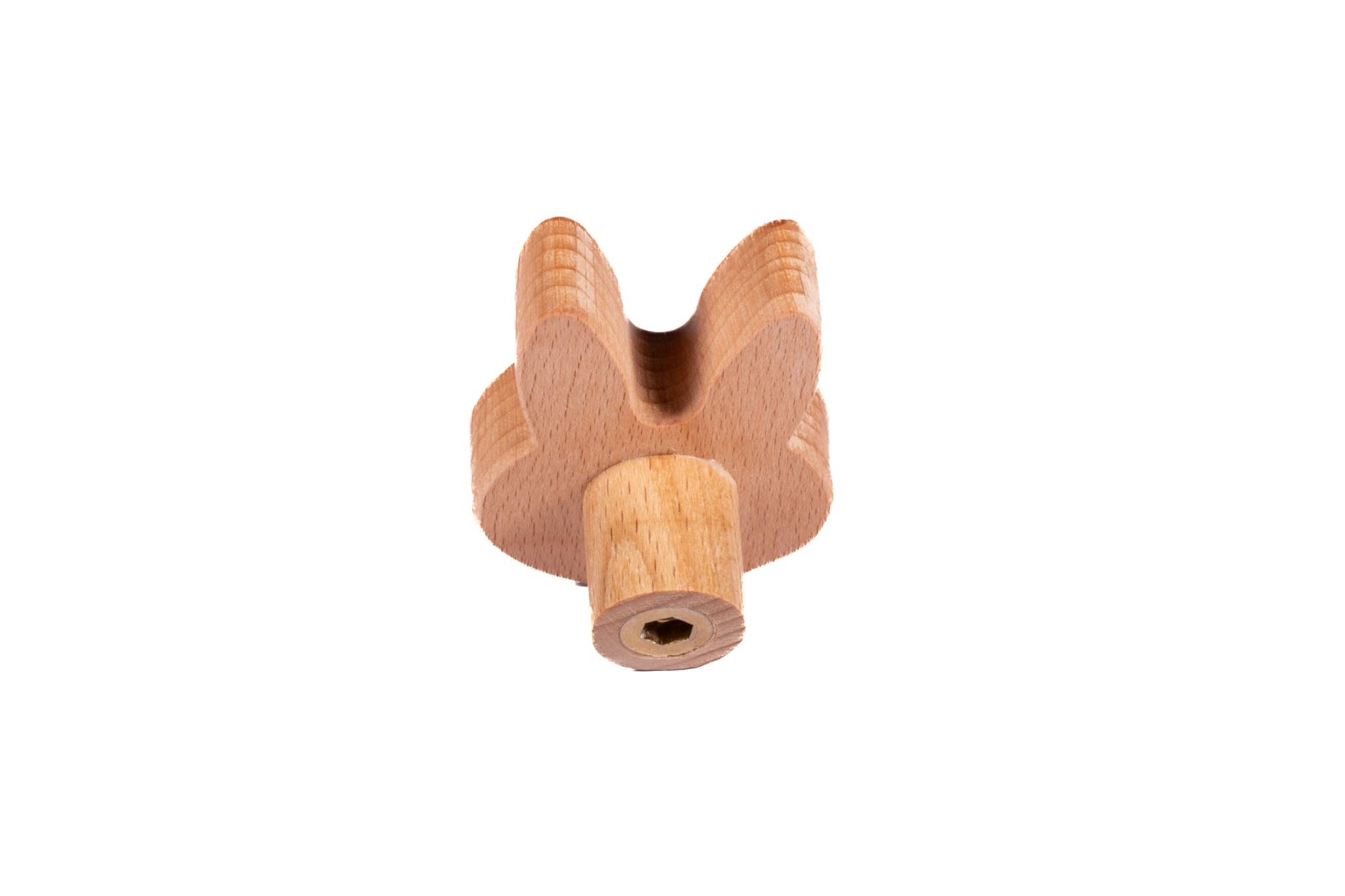 Mantara Rabbit Knob W-0024 is a modern beige wooden knob/hook, ideal for kids’ rooms, drawers, and cabinets.