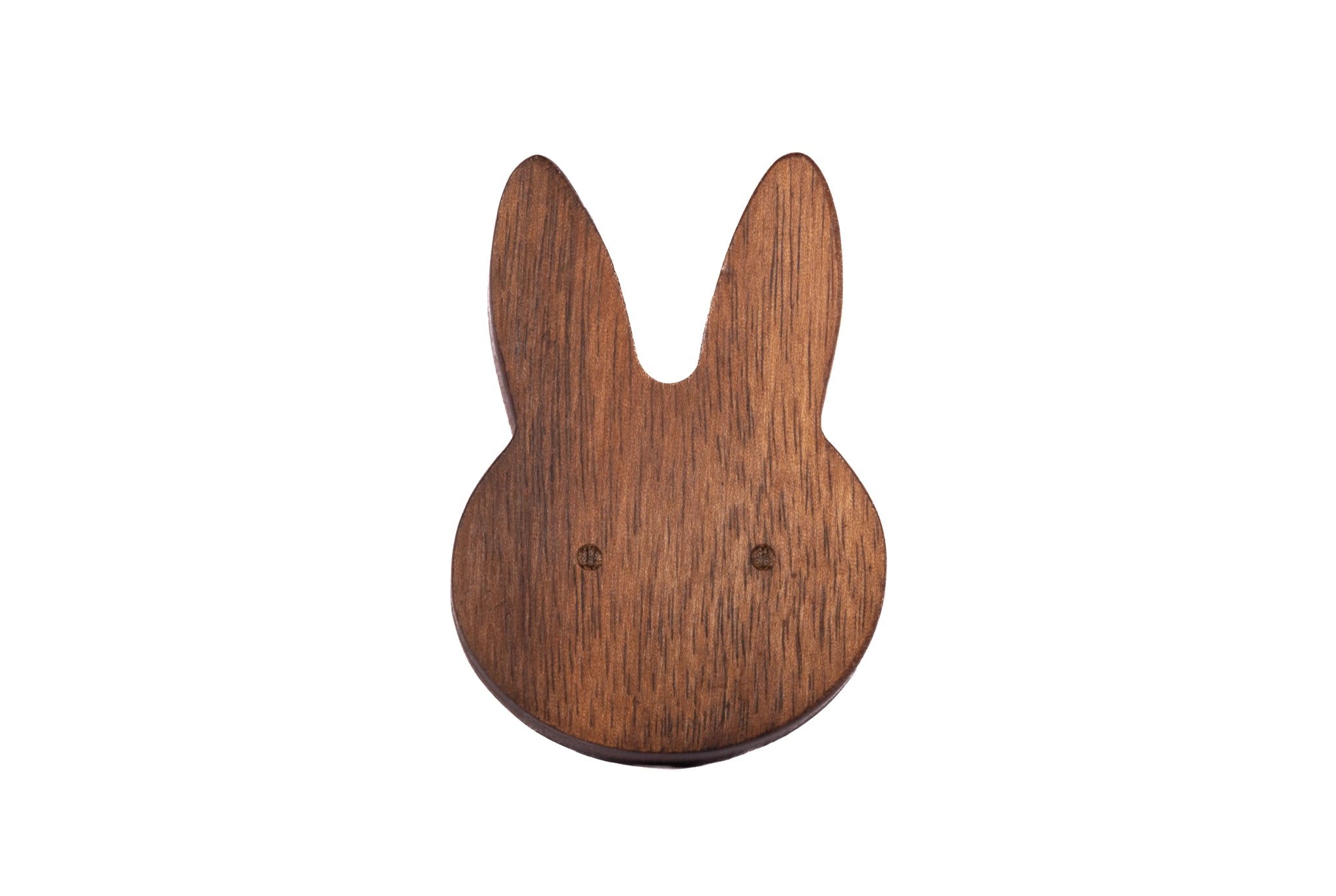 Mantara Rabbit Knob W-0024 is a modern walnut wooden knob/hook, ideal for kids’ rooms, drawers, and cabinets.